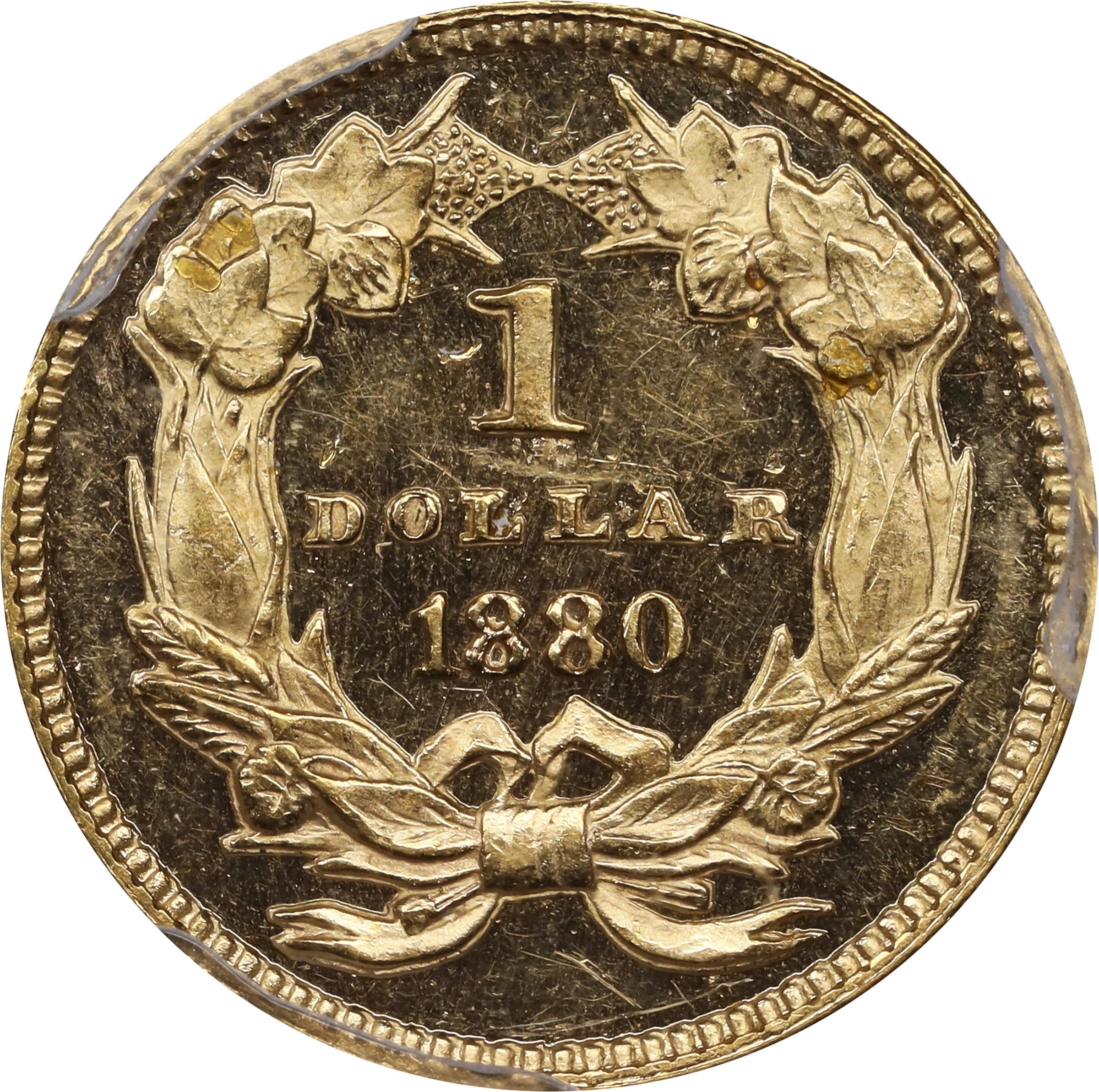image for: 1880 Gold Dollar. JD-1. Rarity-6. Proof-63 Deep Cameo (PCGS).