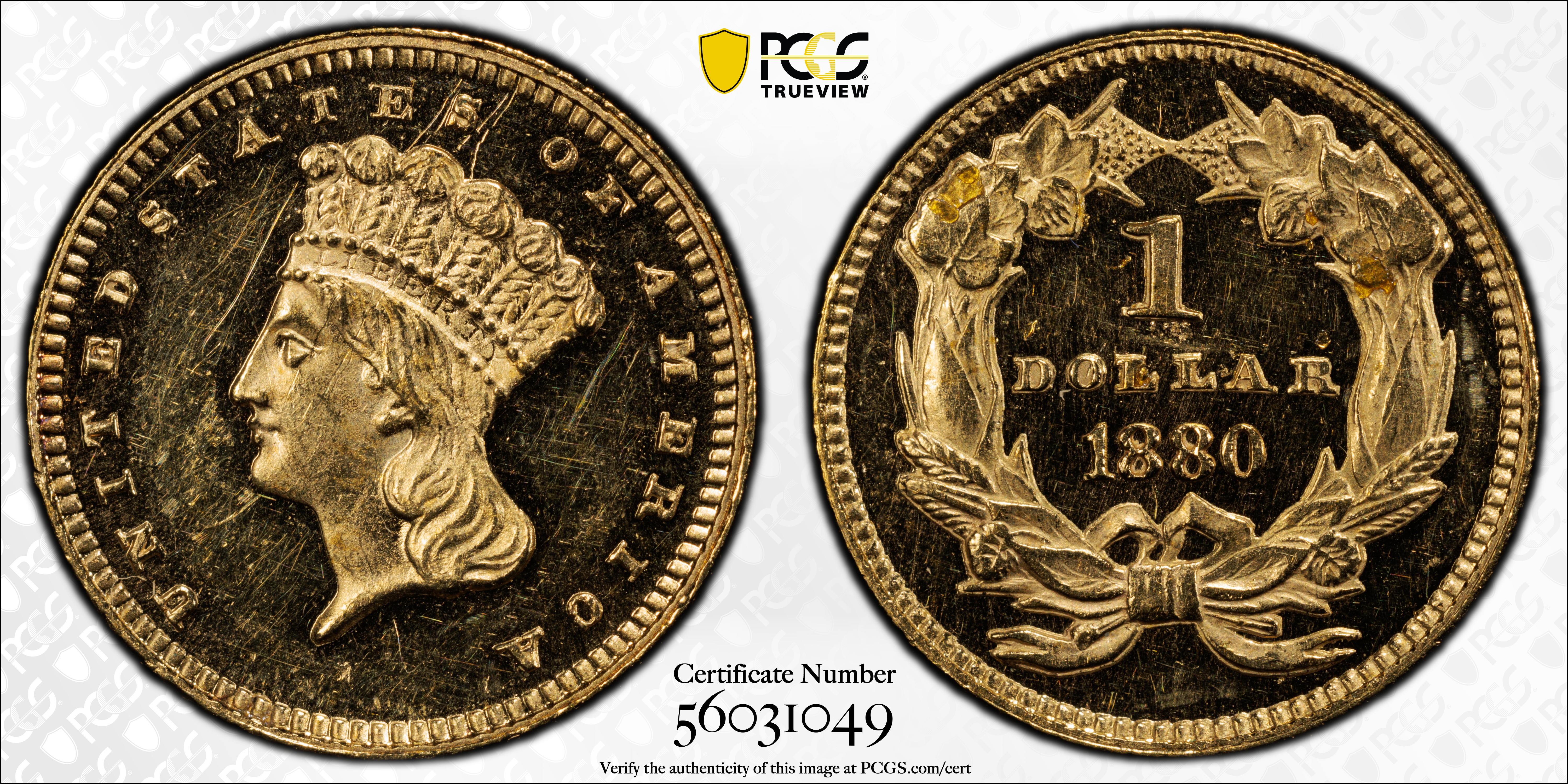 image for: 1880 Gold Dollar. JD-1. Rarity-6. Proof-63 Deep Cameo (PCGS).