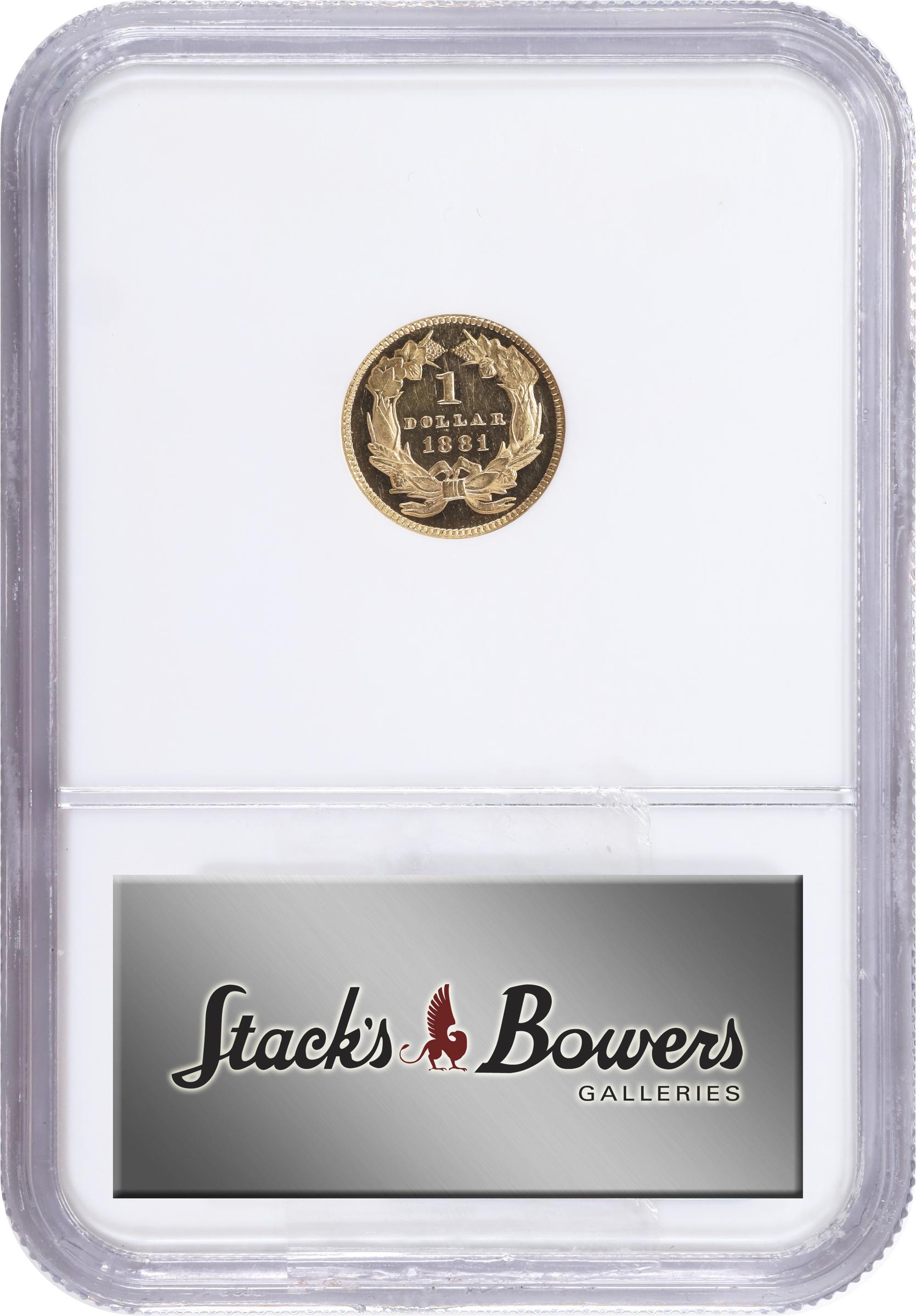 image for: 1881 Gold Dollar. JD-1. Rarity-5+. Date Right. Proof-61 Ultra Cameo (NGC).