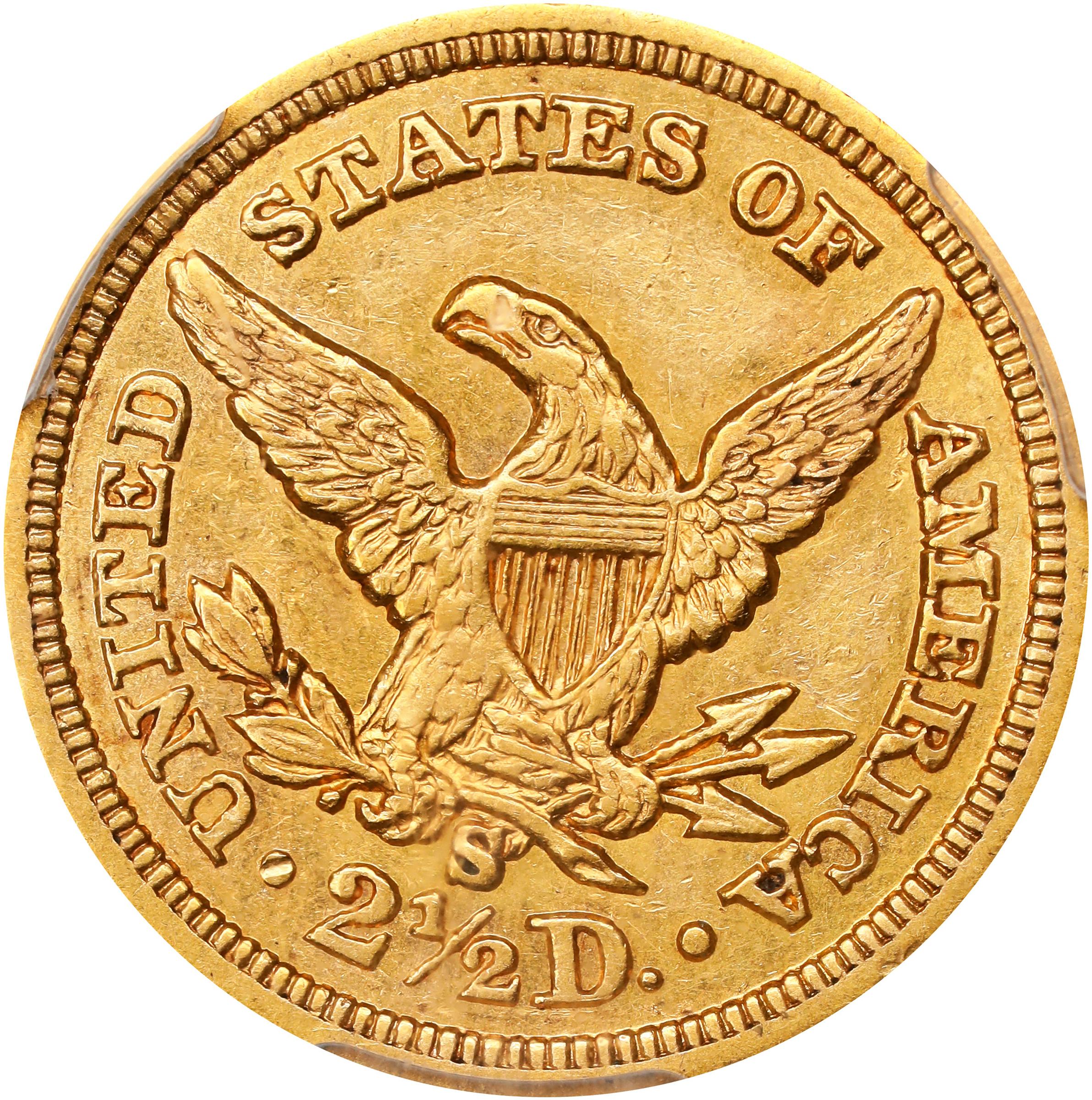 image for: 1859-S Liberty Head Quarter Eagle. AU-55 (PCGS).