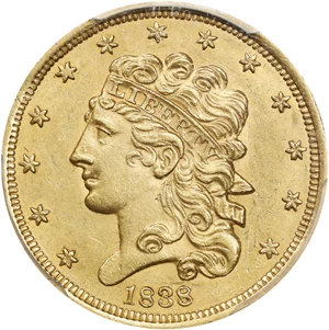 image for: 1838 Classic Head Half Eagle. HM-1. Rarity-3. MS-61 (PCGS). CAC.