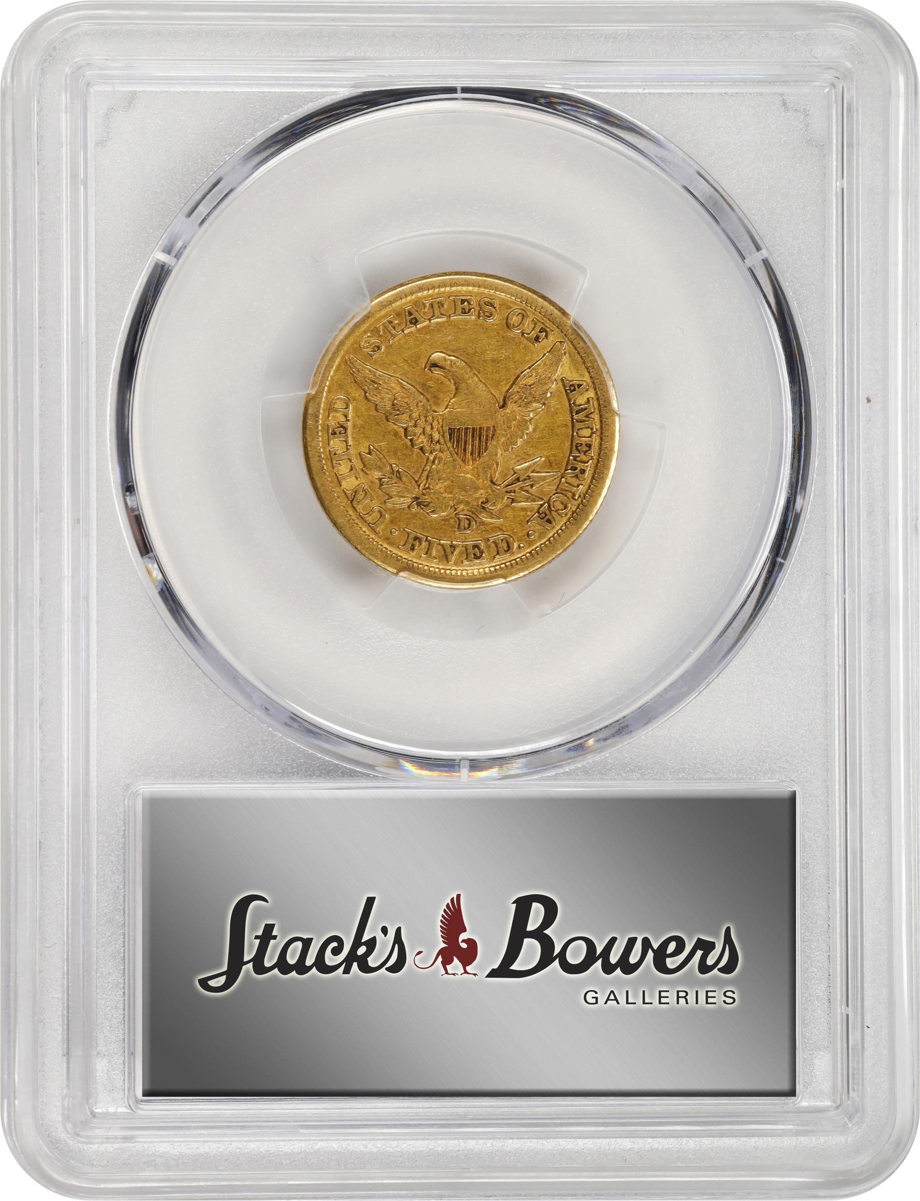 image for: 1859-D Liberty Head Half Eagle. Winter 45-EE. Large D. EF-40 (PCGS).