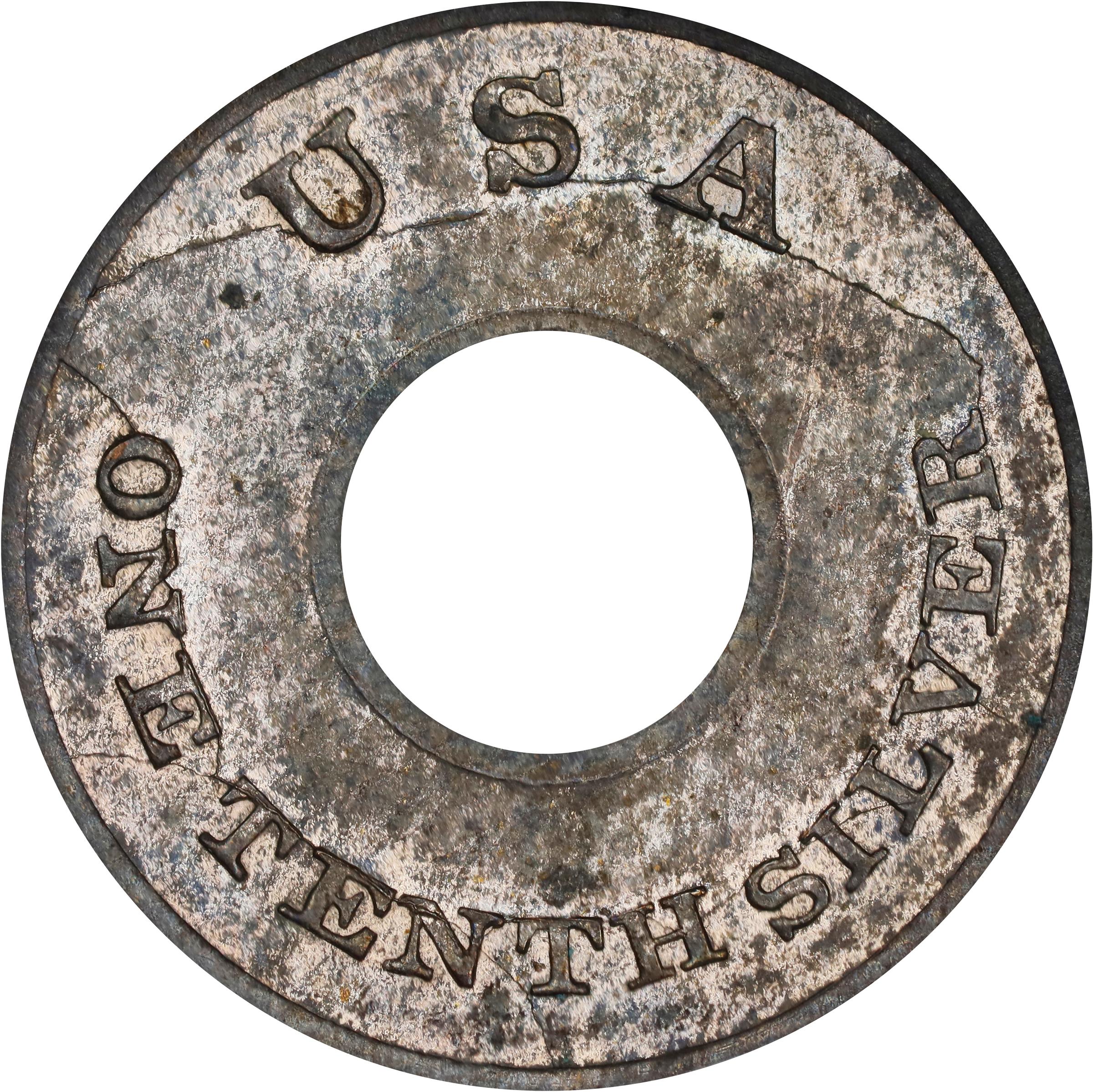 image for: 1850 Pattern Annular, or Ring-Form Cent. Judd-119, Pollock-134. Rarity-6-. Billon. Plain Edge. MS-63 (NGC).