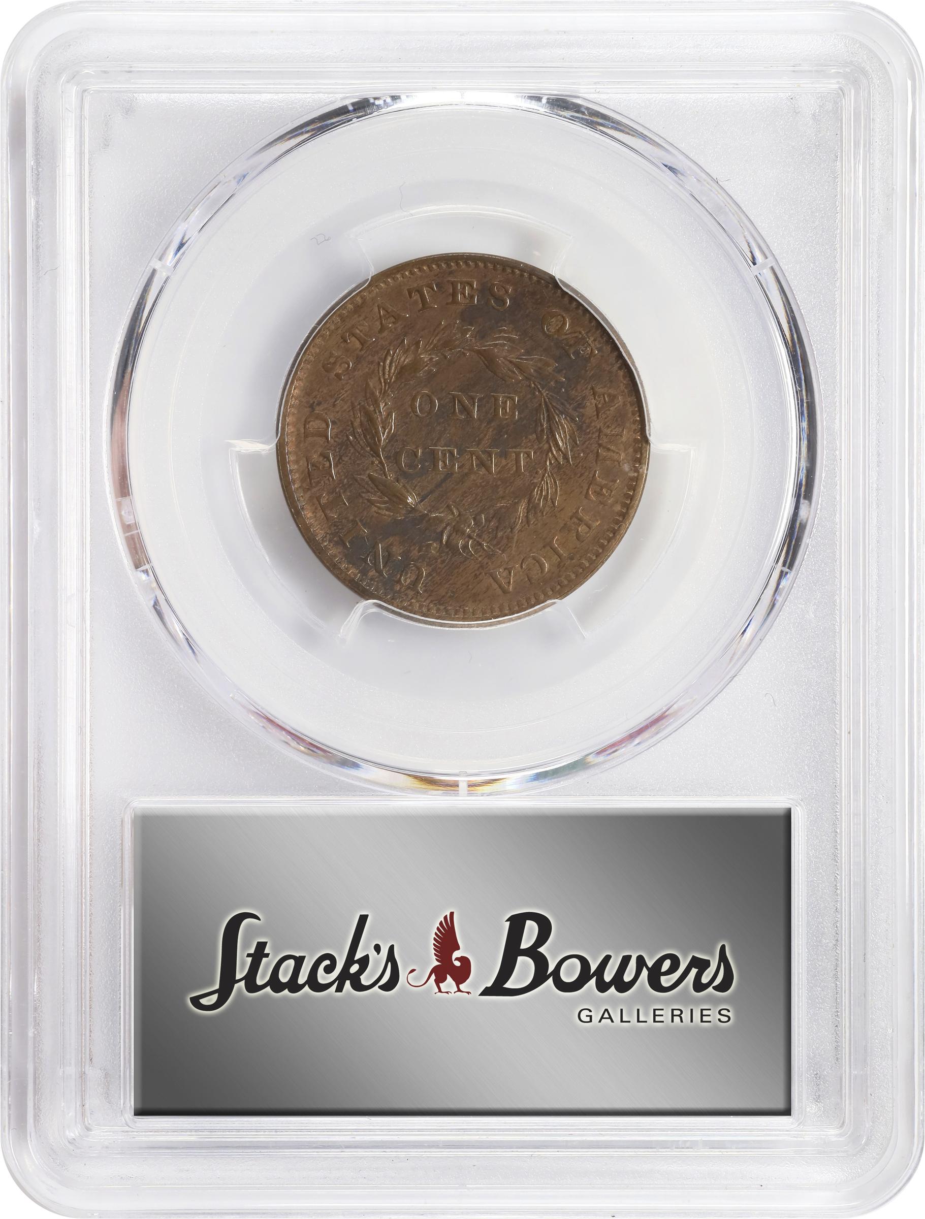 image for: 1855 Pattern Flying Eagle Cent. Judd-168 Original, Pollock-193. Rarity-4. Bronze. Plain Edge. Proof-64 BN (PCGS). CAC.