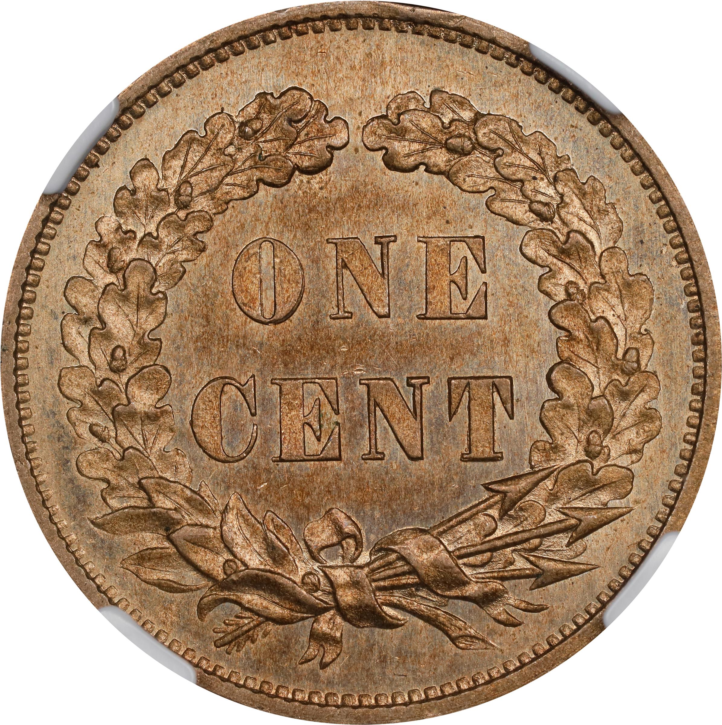 image for: 1858 Pattern Indian Cent. Judd-211, Pollock-262, Snow-PT26a, Snow Die Pair II. Rarity-4. Copper-Nickel. Plain Edge. Proof-66 (NGC).