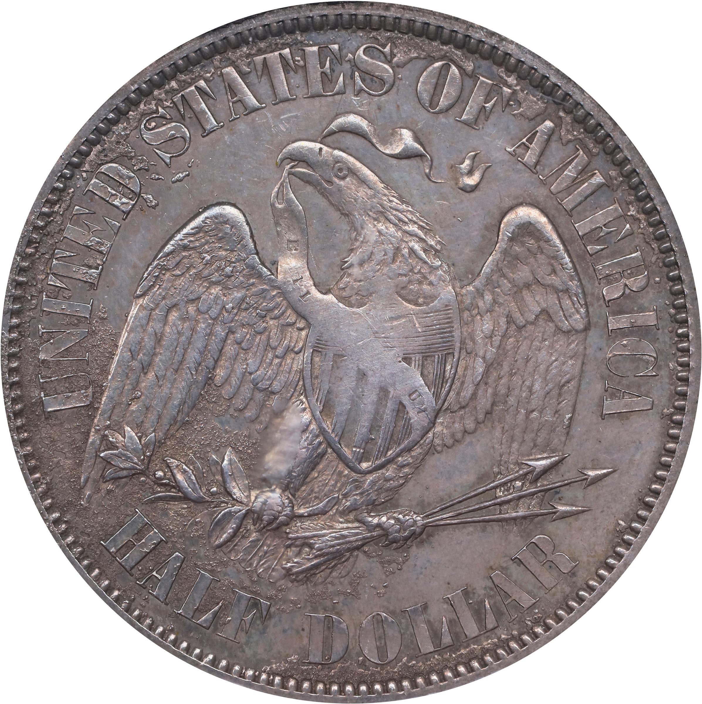 image for: 1859 Pattern Half Dollar. Judd-235, Pollock-284. Rarity-5. Silver. Reeded Edge. Proof-61 (PCGS). CAC.