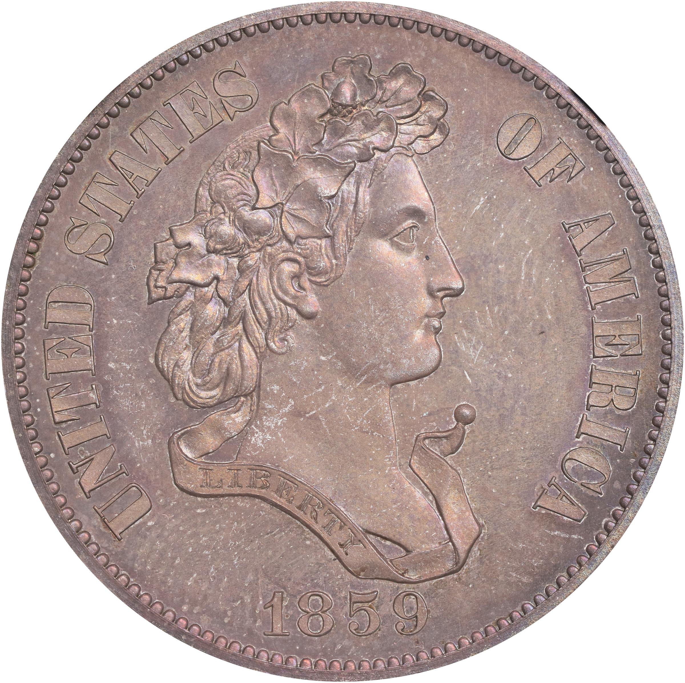 image for: 1859 Pattern Half Dollar. Judd-237, Pollock-293. Rarity-4. Silver. Reeded Edge. Proof-65 (NGC).