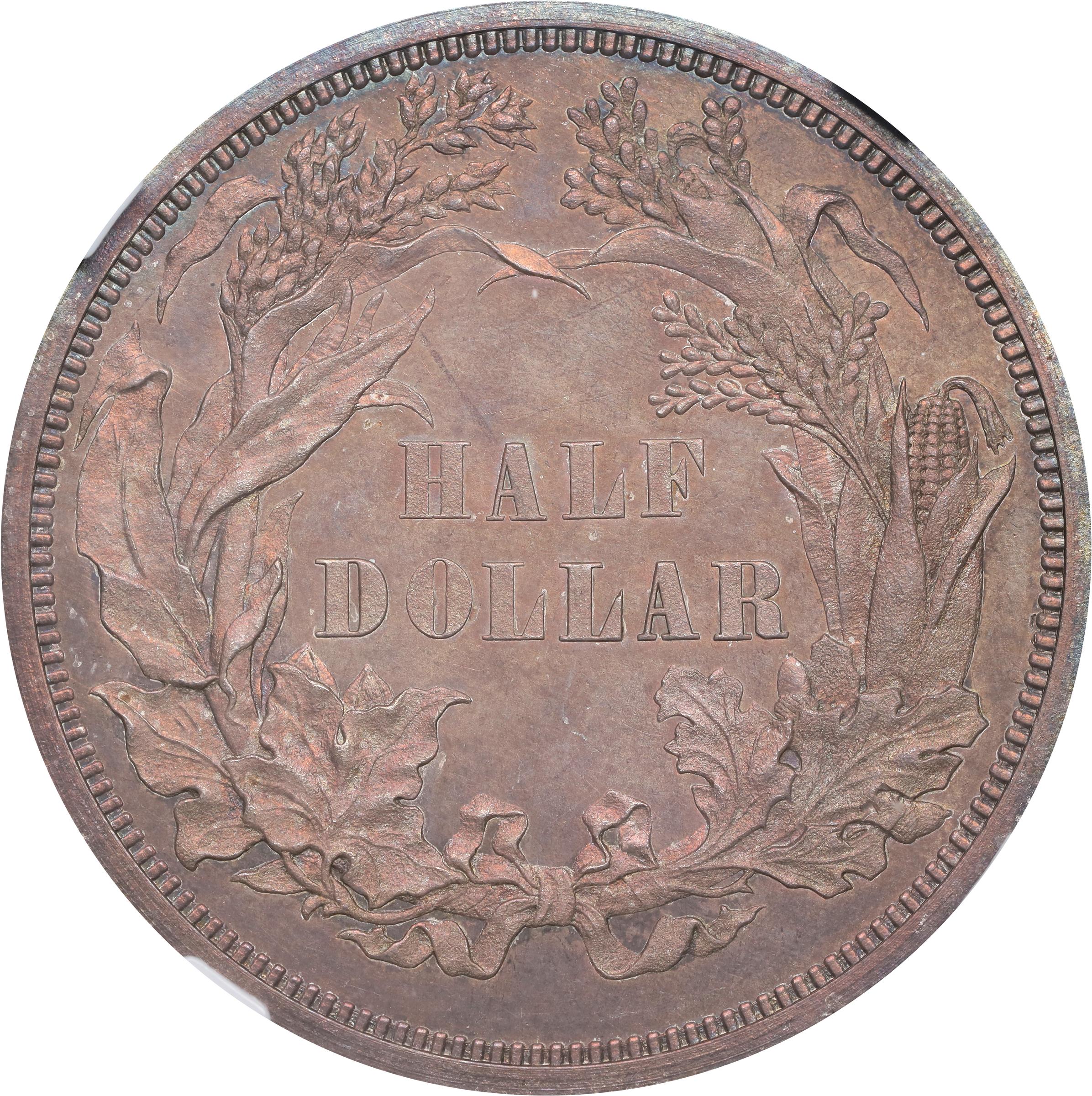 image for: 1859 Pattern Half Dollar. Judd-237, Pollock-293. Rarity-4. Silver. Reeded Edge. Proof-65 (NGC).