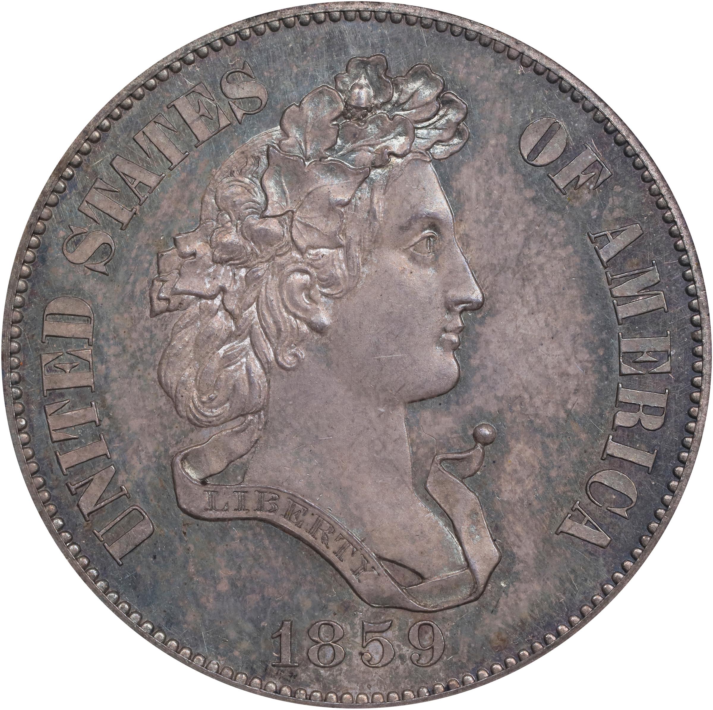 image for: 1859 Pattern Half Dollar. Judd-239, Pollock-295. Rarity-4. Silver. Reeded Edge. Proof-63 (PCGS). CAC.