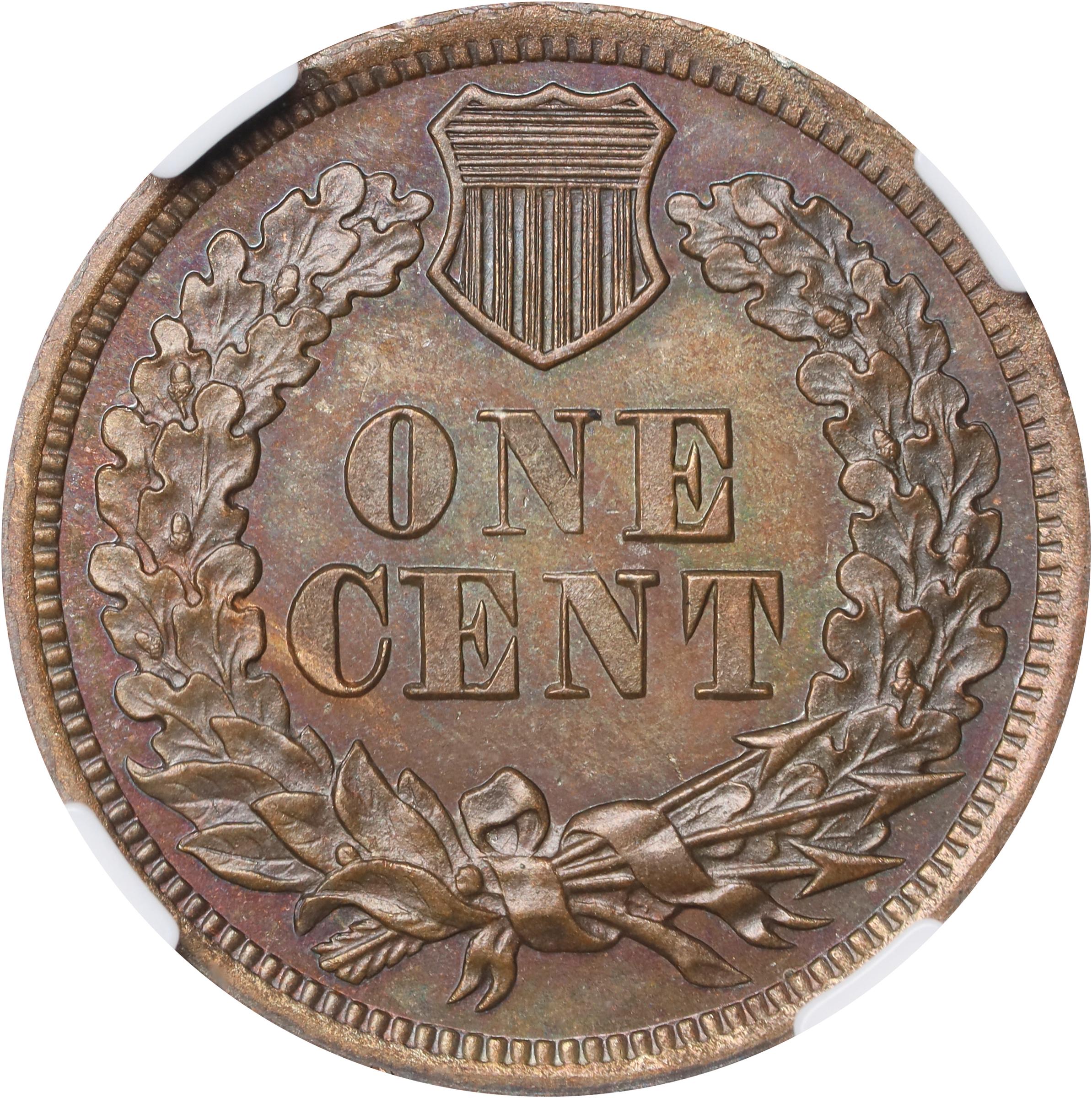 image for: 1863 Experimental Indian Cent. Judd-299, Pollock-359, Snow-PT1a. Rarity-3. Bronze. Plain Edge. Thin Planchet. Proof-65 BN (NGC). CAC.
