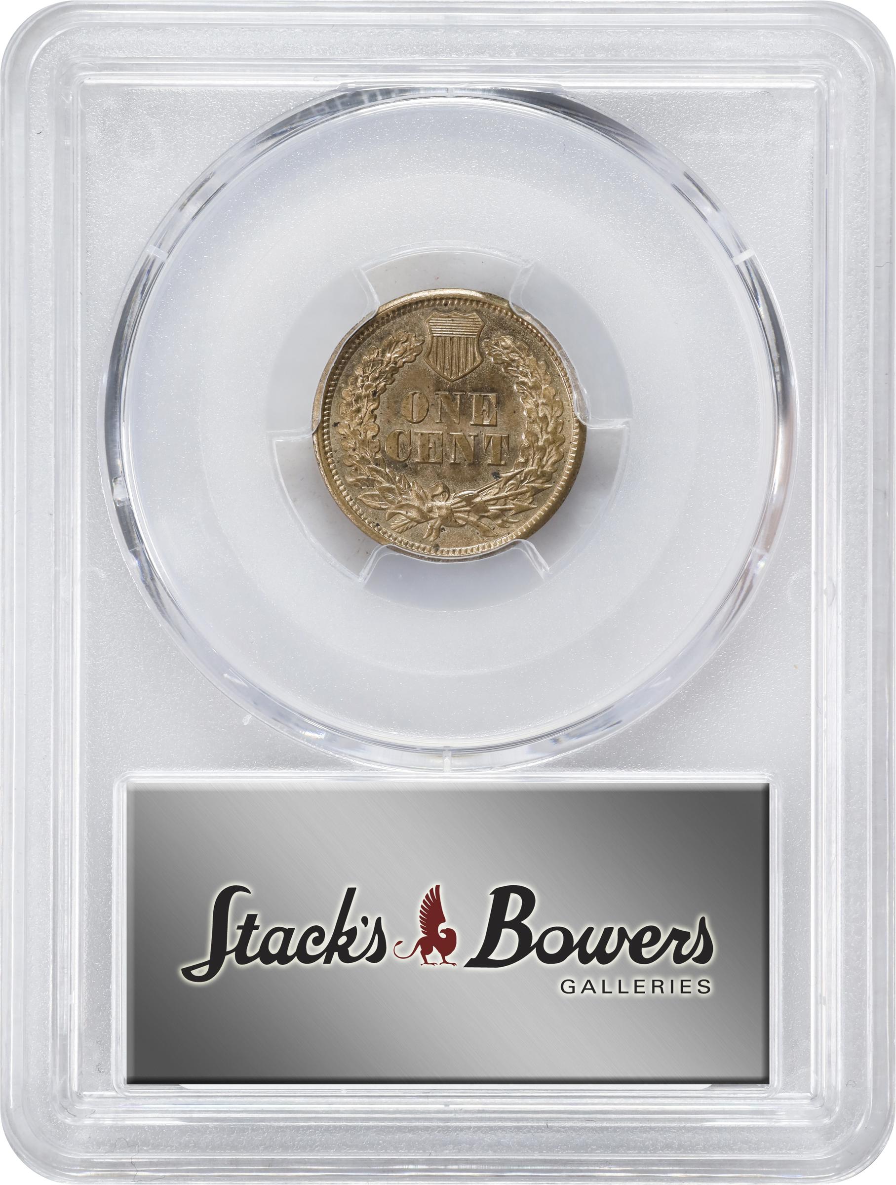 image for: 1864 Experimental Indian Cent. Judd-356, Pollock-426, Snow-PT1b. Rarity-6-. Copper-Tin Alloy. Plain Edge. Proof-63 (PCGS).