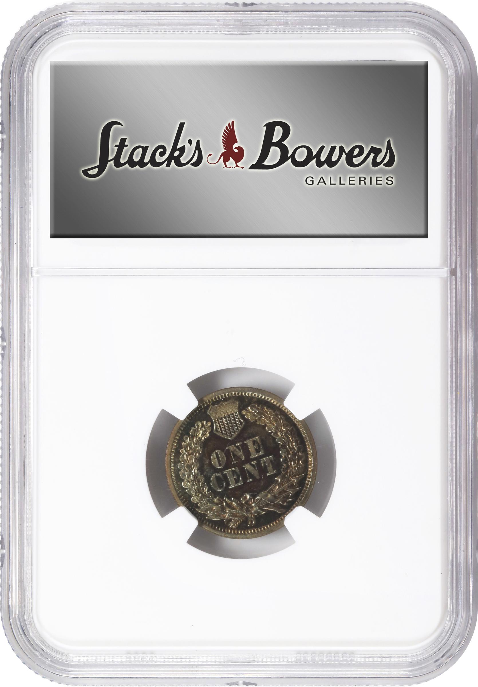 image for: 1864 Experimental Indian Cent. Judd-356a, Pollock-427, Snow-PT1e. Rarity-6-. Copper. Plain Edge. Proof-64 BN (NGC).