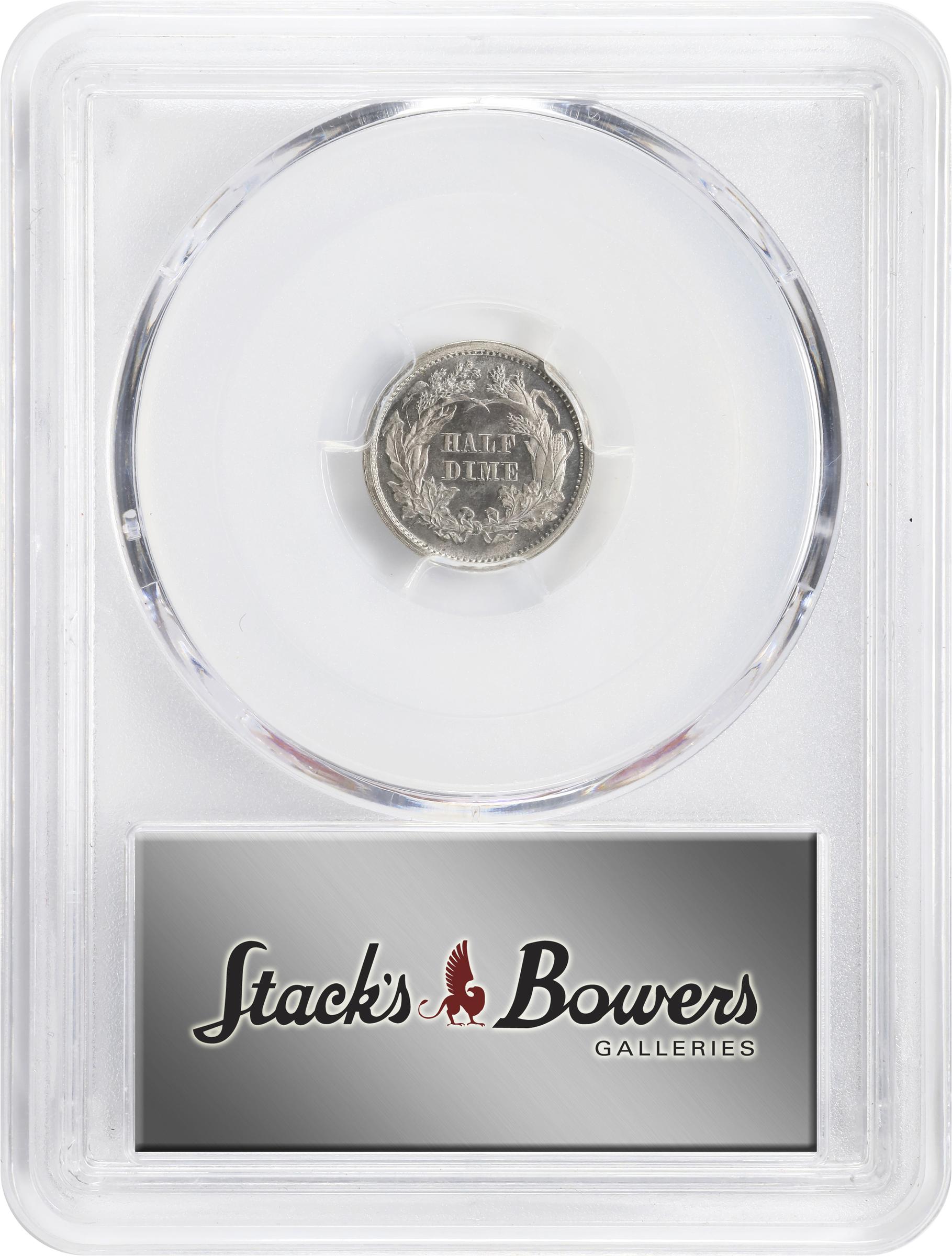 image for: 1868 Pattern Liberty Seated Half Dime. Judd-638, Pollock-710. Rarity-6-. Nickel. Plain Edge. Proof-65 (PCGS).