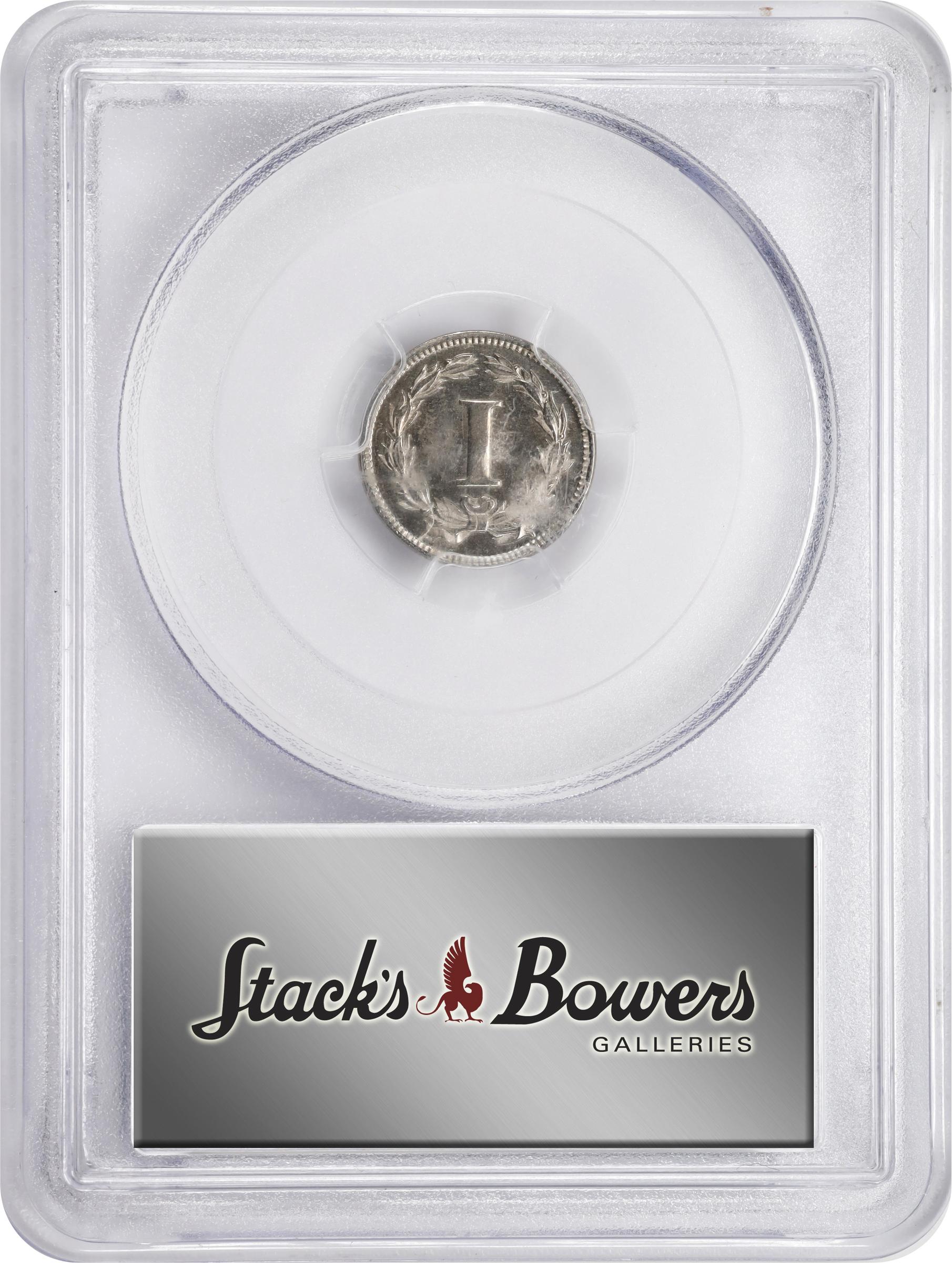 image for: 1869 Pattern Cent. Judd-666, Pollock-742. Rarity-5. Nickel. Plain Edge. Proof-63 (PCGS). CAC.