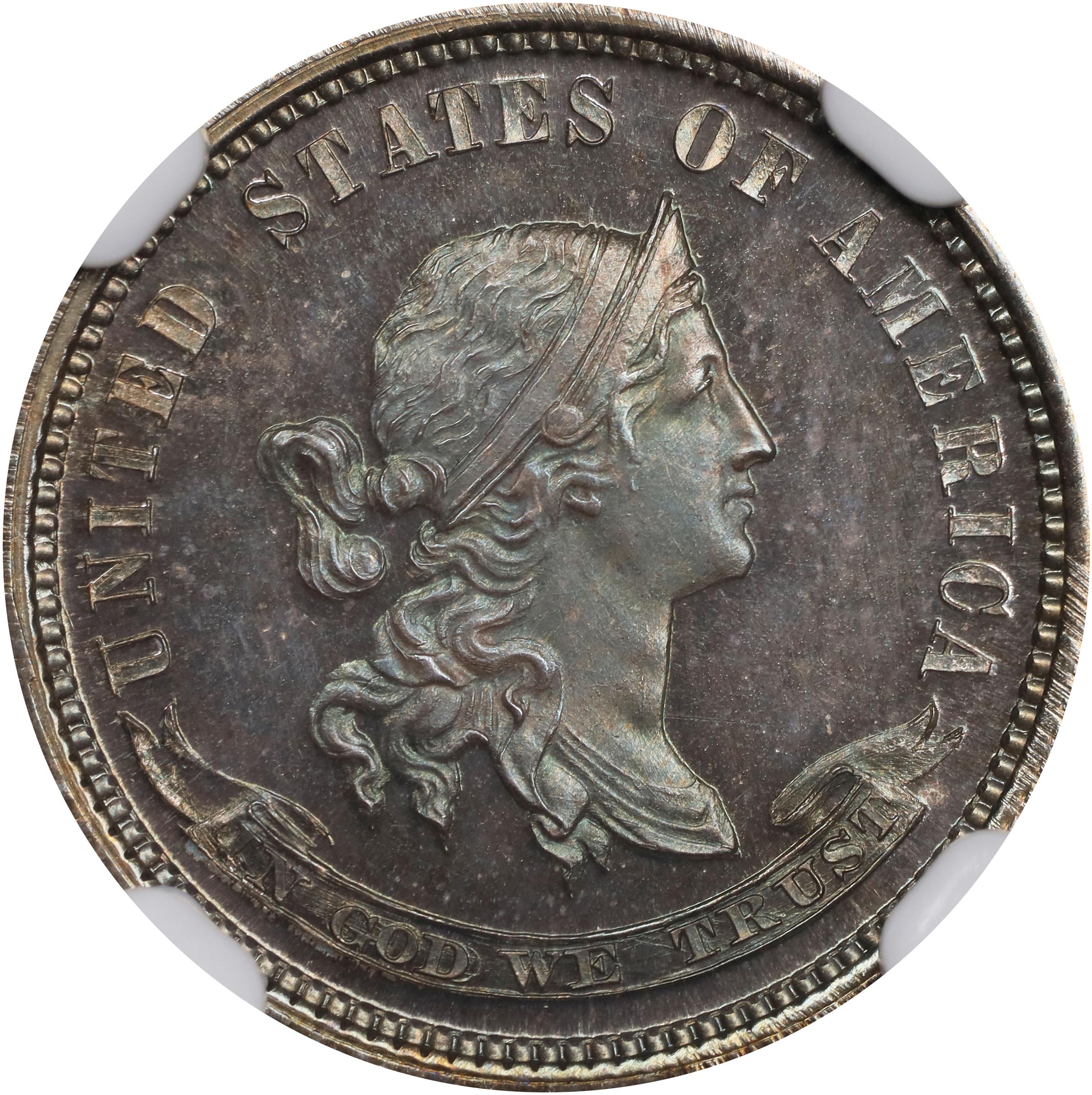 image for: 1869 Pattern Dime. Judd-703, Pollock-782. Rarity-6+. Silver. Plain Edge. Proof-67 (NGC).