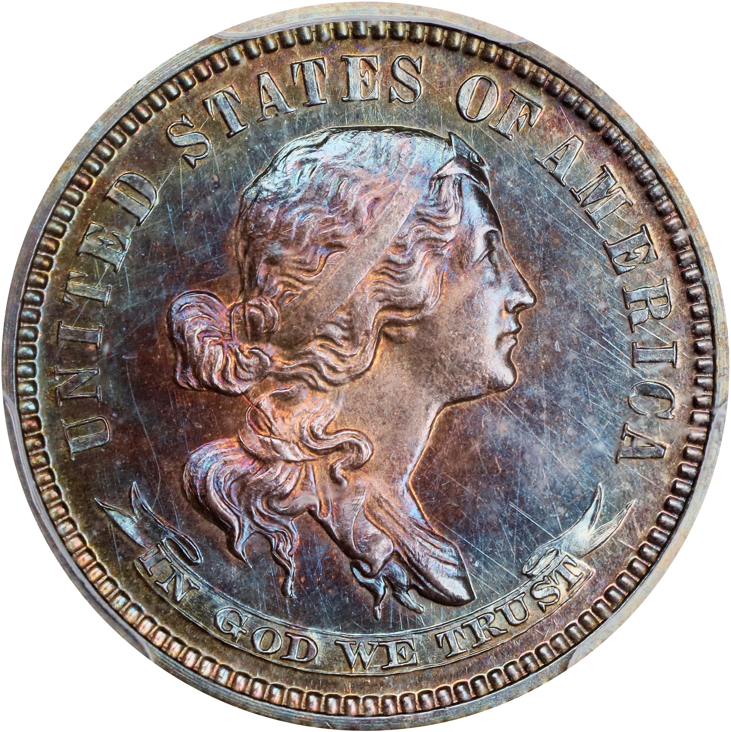 image for: 1869 Pattern Dime. Judd-708, Pollock-787. Rarity-5. Silver. Reeded Edge. Proof-65 (PCGS). CAC.