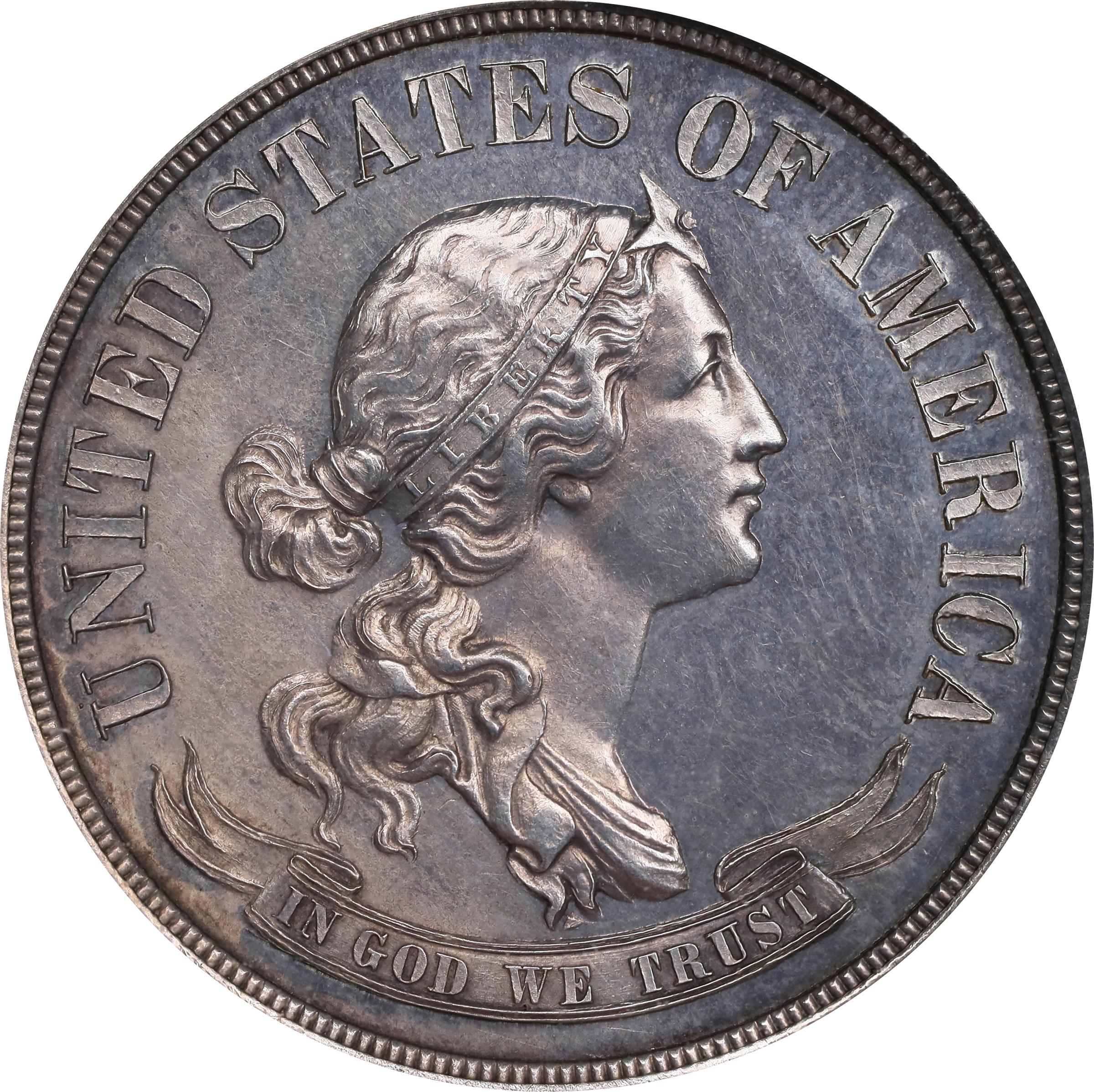 image for: 1869 Pattern Half Dollar. Judd-754, Pollock-838. Rarity-5. Silver. Reeded Edge. Proof-62 (PCGS). OGH.