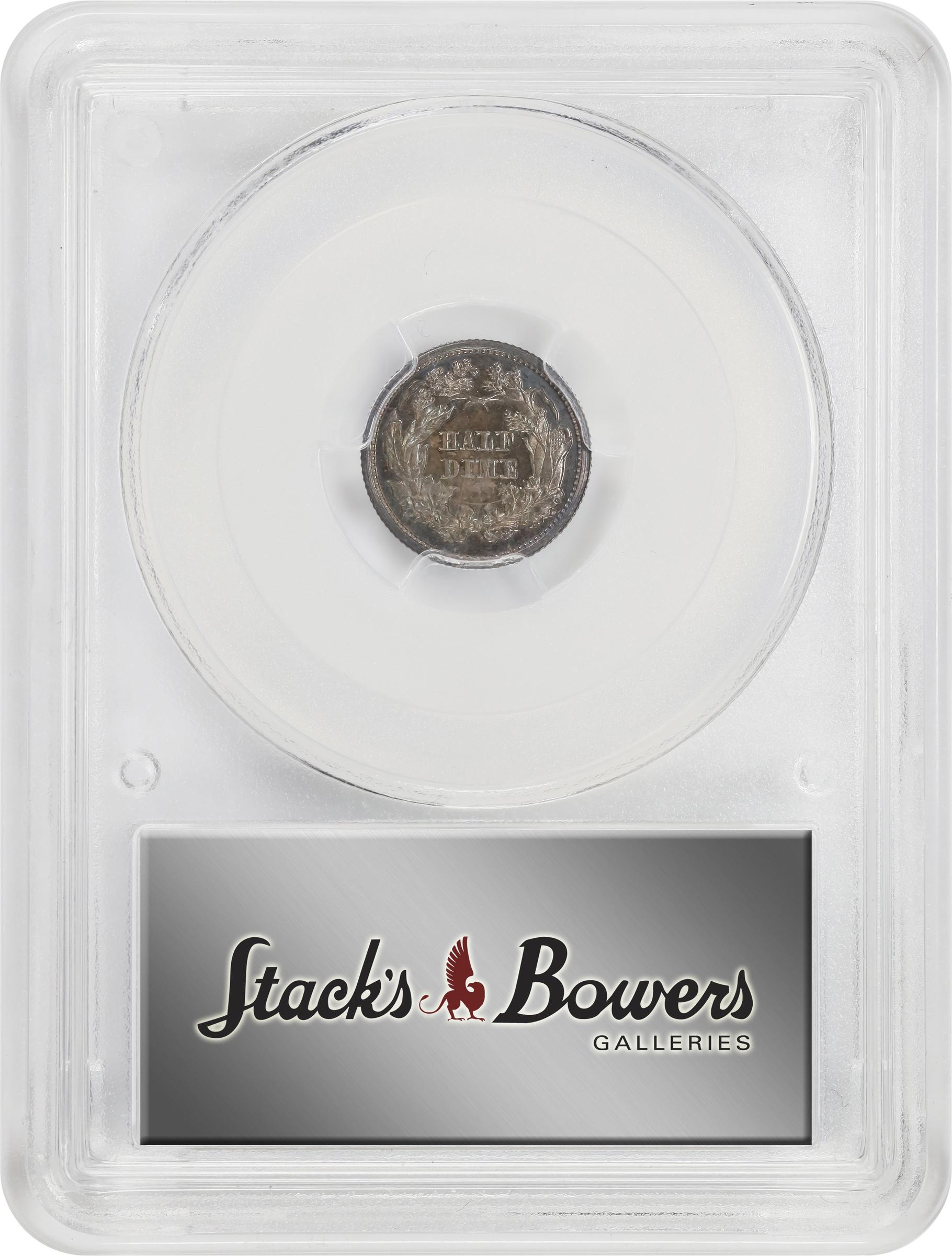image for: 1870 Pattern Half Dime. Judd-815, Pollock-904. Rarity-7-. Silver. Reeded Edge. Proof-66 (PCGS). CAC.
