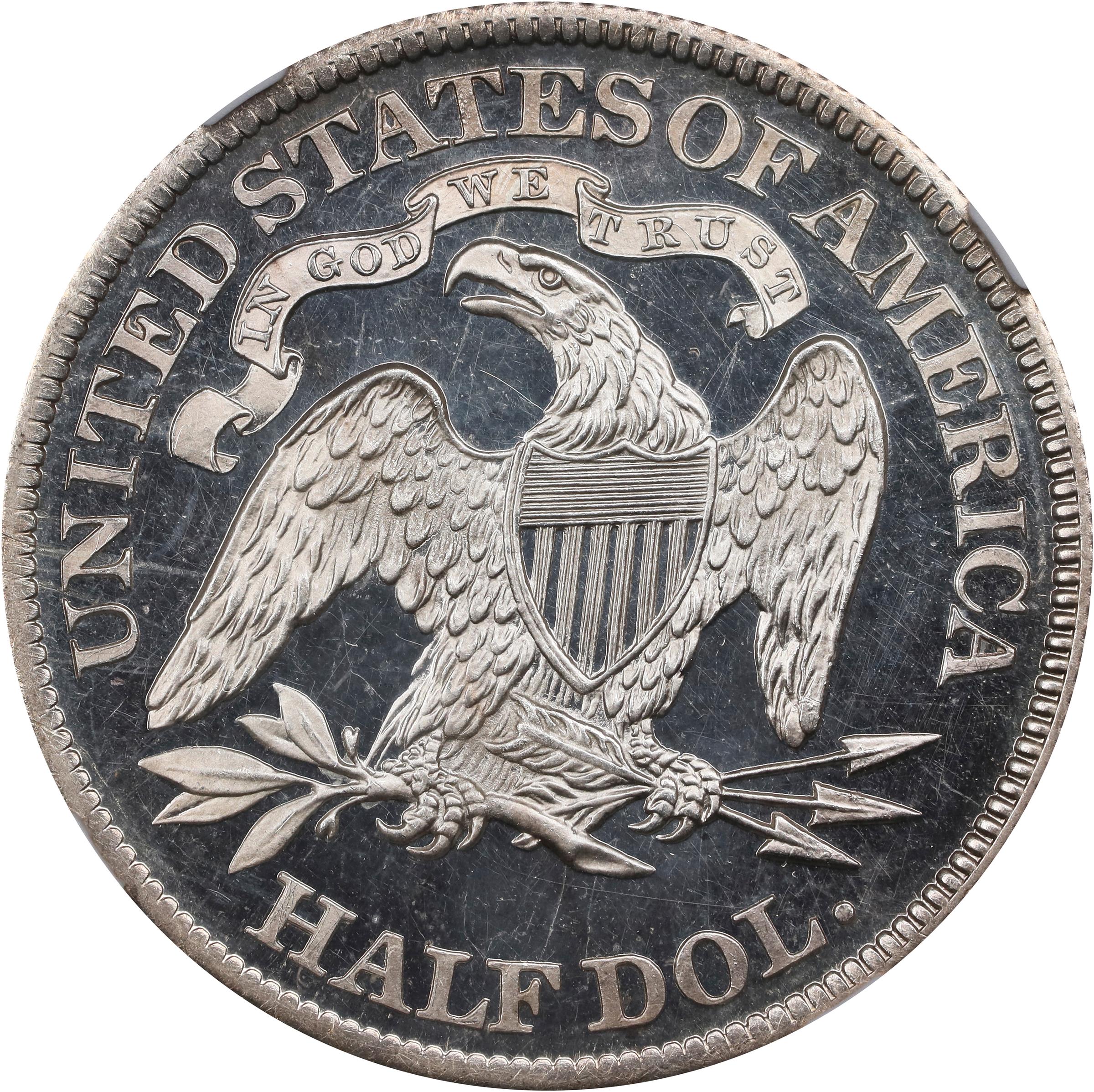 image for: 1870 Pattern Half Dollar. Judd-933, Pollock-1039. Rarity-7-. Silver. Reeded Edge. Proof-66 Cameo (NGC).