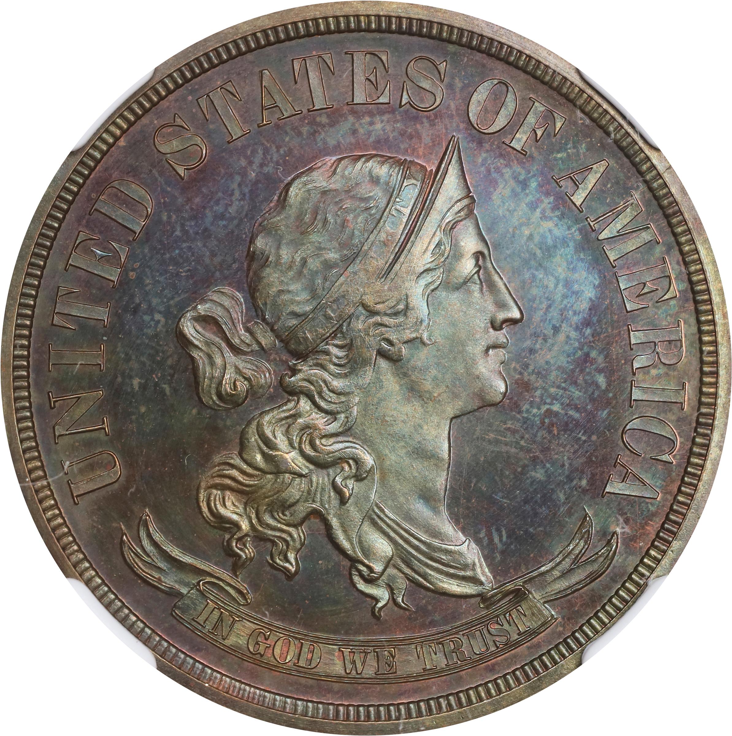 image for: 1870 Pattern Half Dollar. Judd-954, Pollock-1097. Rarity-7+. Copper. Plain Edge. Proof-66 BN (NGC).