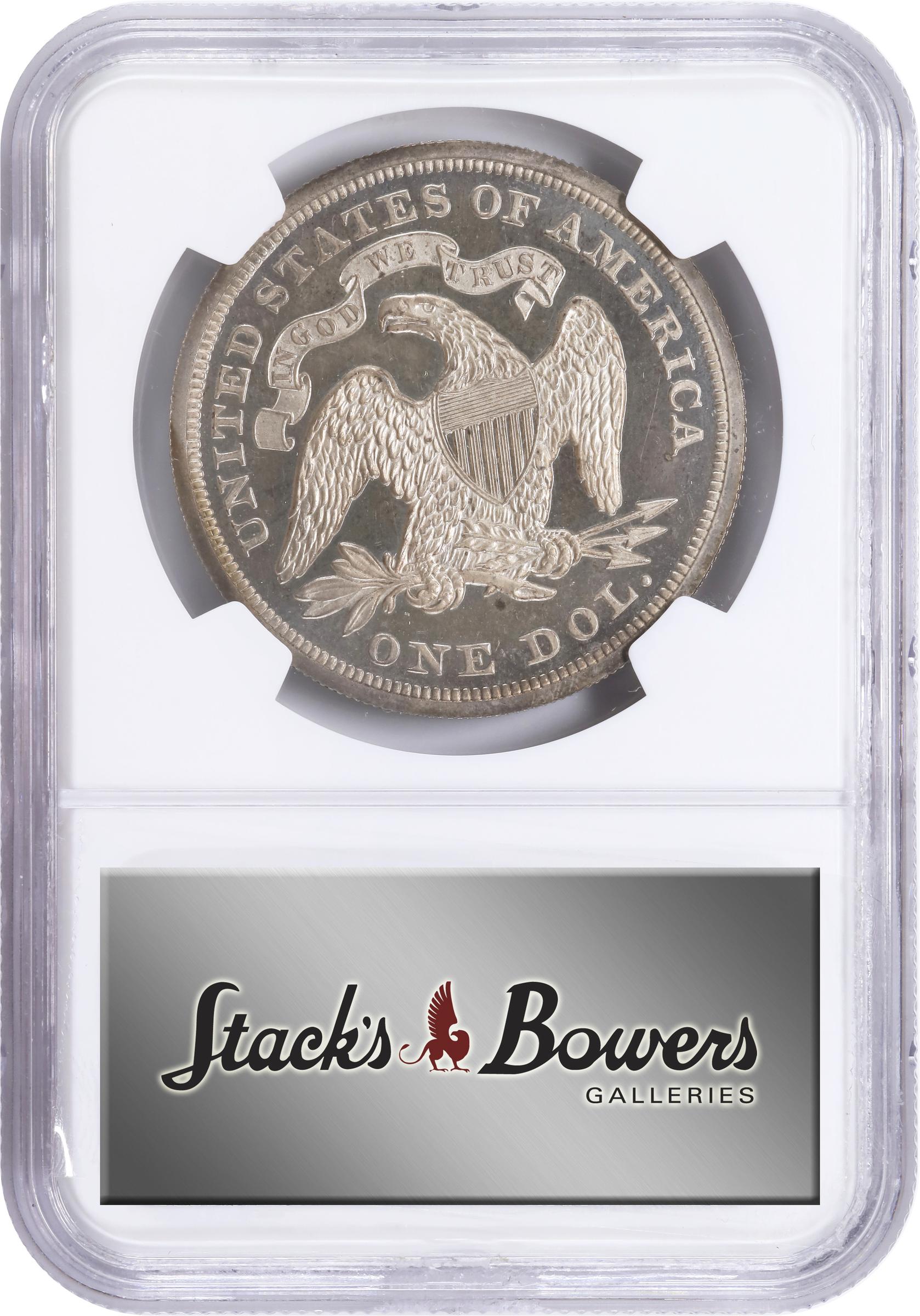 image for: 1870 Pattern Dollar. Judd-1002, Pollock-1134. Rarity-6-. Silver. Reeded Edge. Proof-64 (NGC).