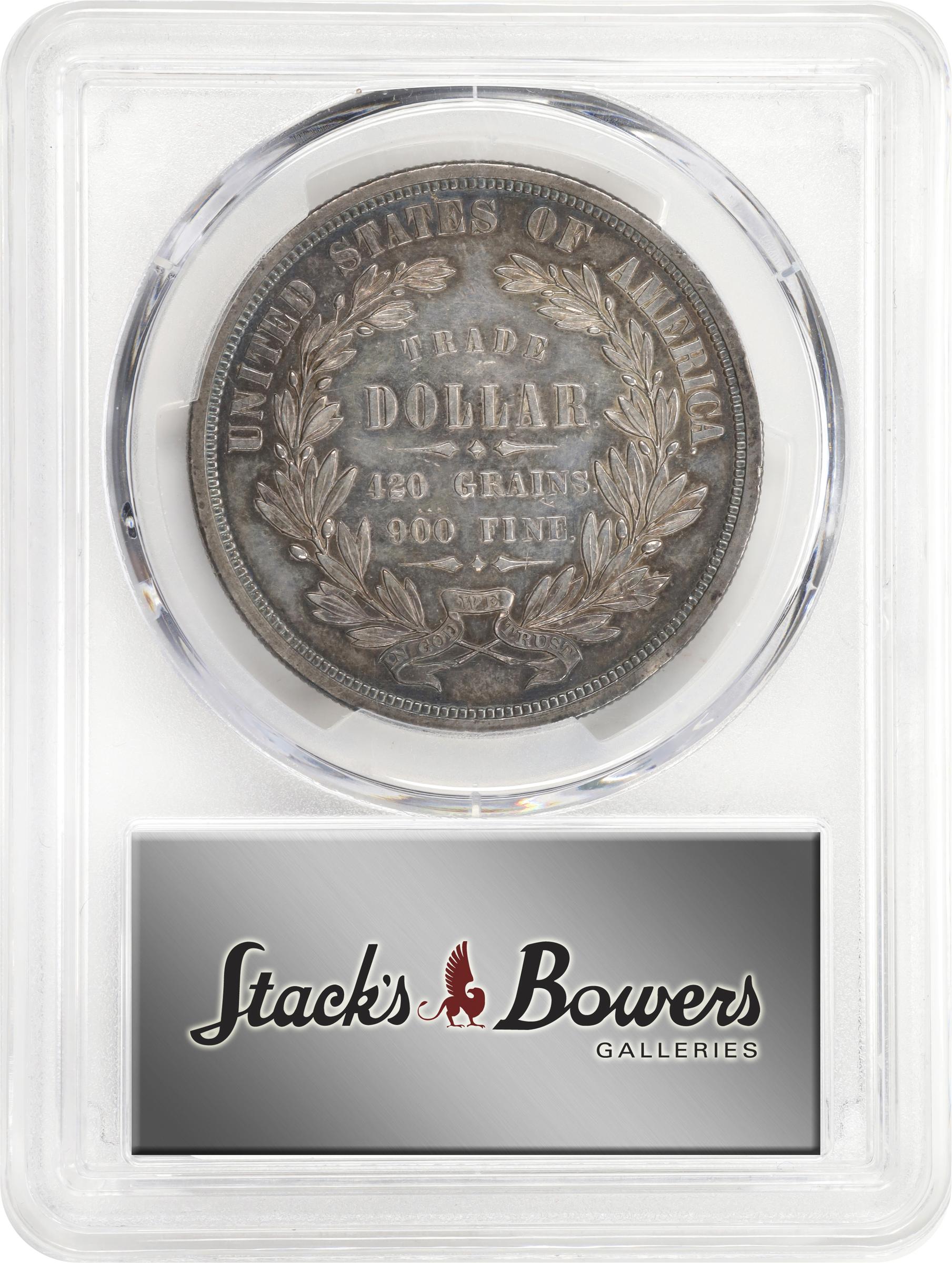 image for: 1873 Pattern Trade Dollar. Judd-1276, Pollock-1418. Rarity-5. Silver. Reeded Edge. Proof-53 (PCGS). CAC.