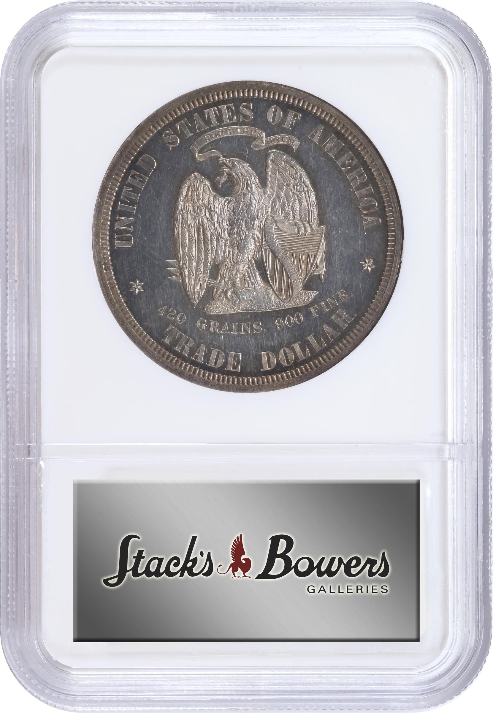 image for: 1873 Pattern Trade Dollar. Judd-1293, Pollock-1435. Rarity-4. Silver. Reeded Edge. Proof-63 (NGC).