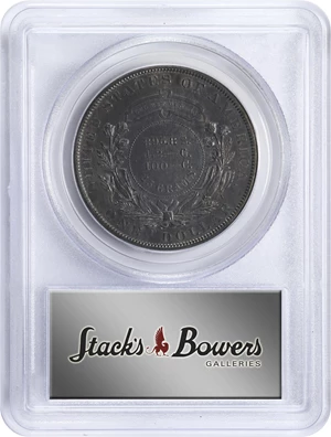 image for: 1880 Pattern Metric Dollar. Judd-1648, Pollock-1848. Rarity-7-. Silver. Reeded Edge. Proof-63 (PCGS).