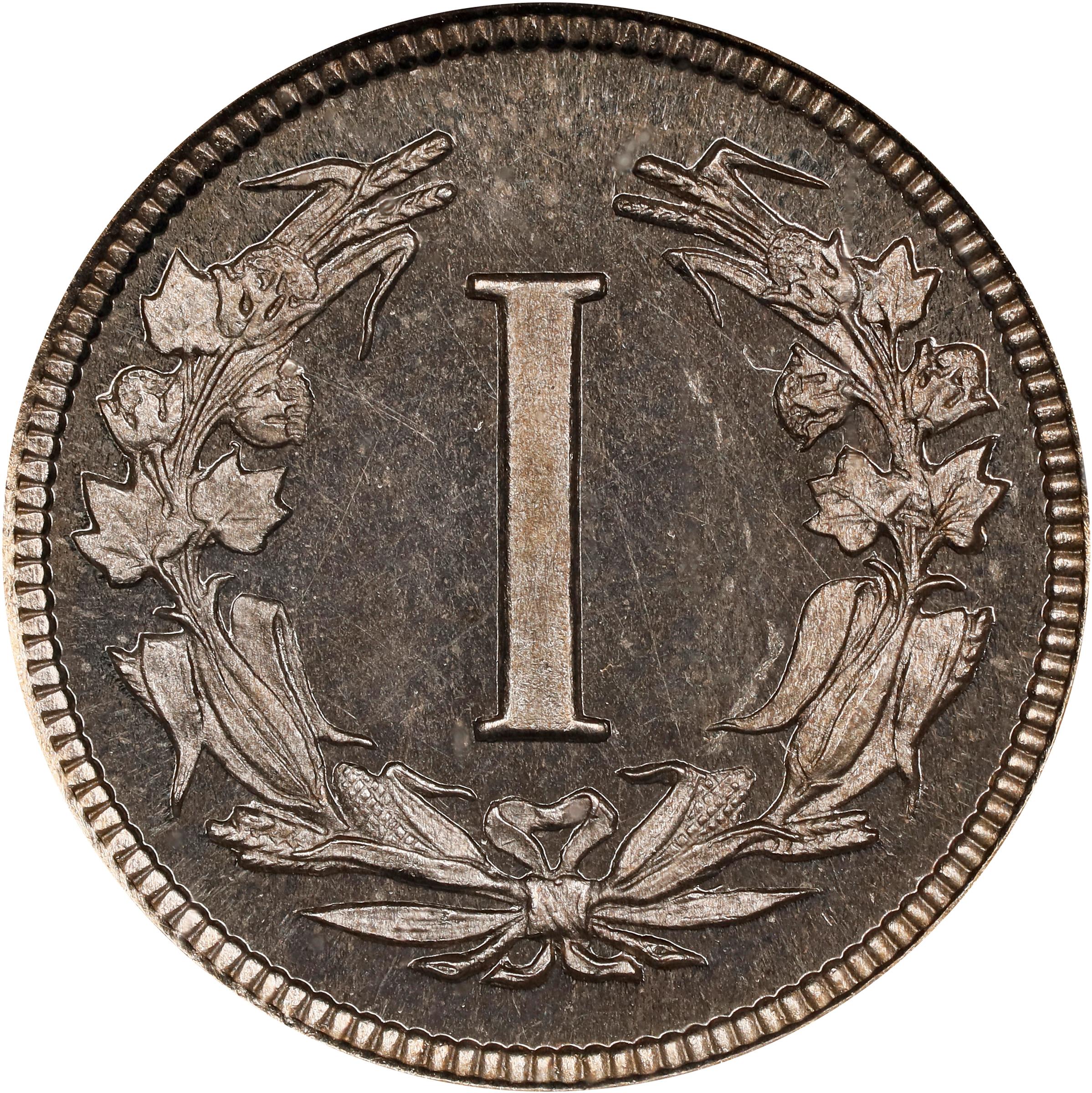 image for: 1881 Pattern Liberty Head Cent. Judd-1665, Pollock-1865. Rarity-6+. Nickel. Plain Edge. Proof-66 Cameo (NGC). CAC.