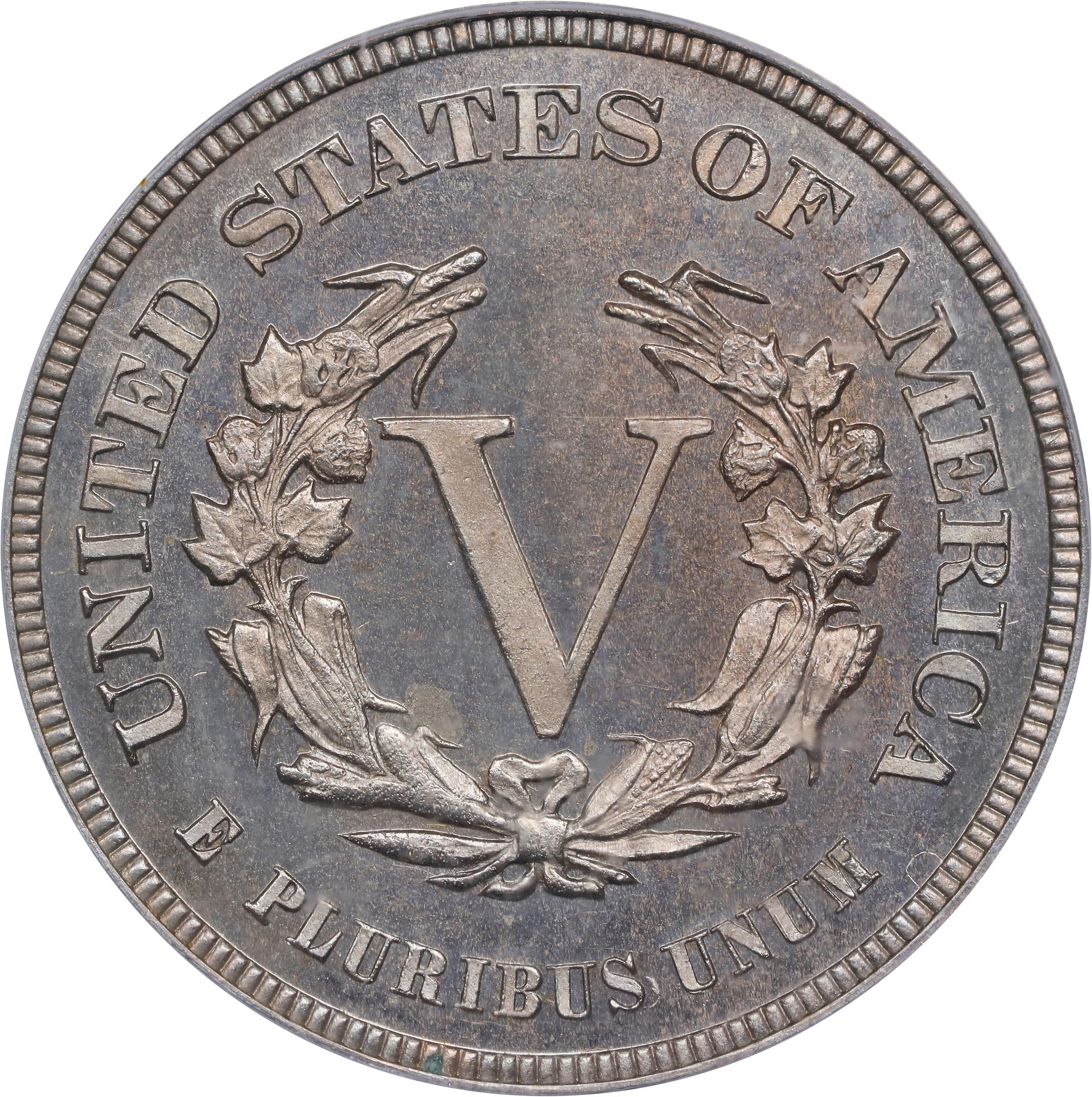 image for: 1882 Pattern Liberty Head Nickel. Judd-1687, Pollock-1889. Rarity-6-. Nickel. Plain Edge. Proof-63 (PCGS). CAC.
