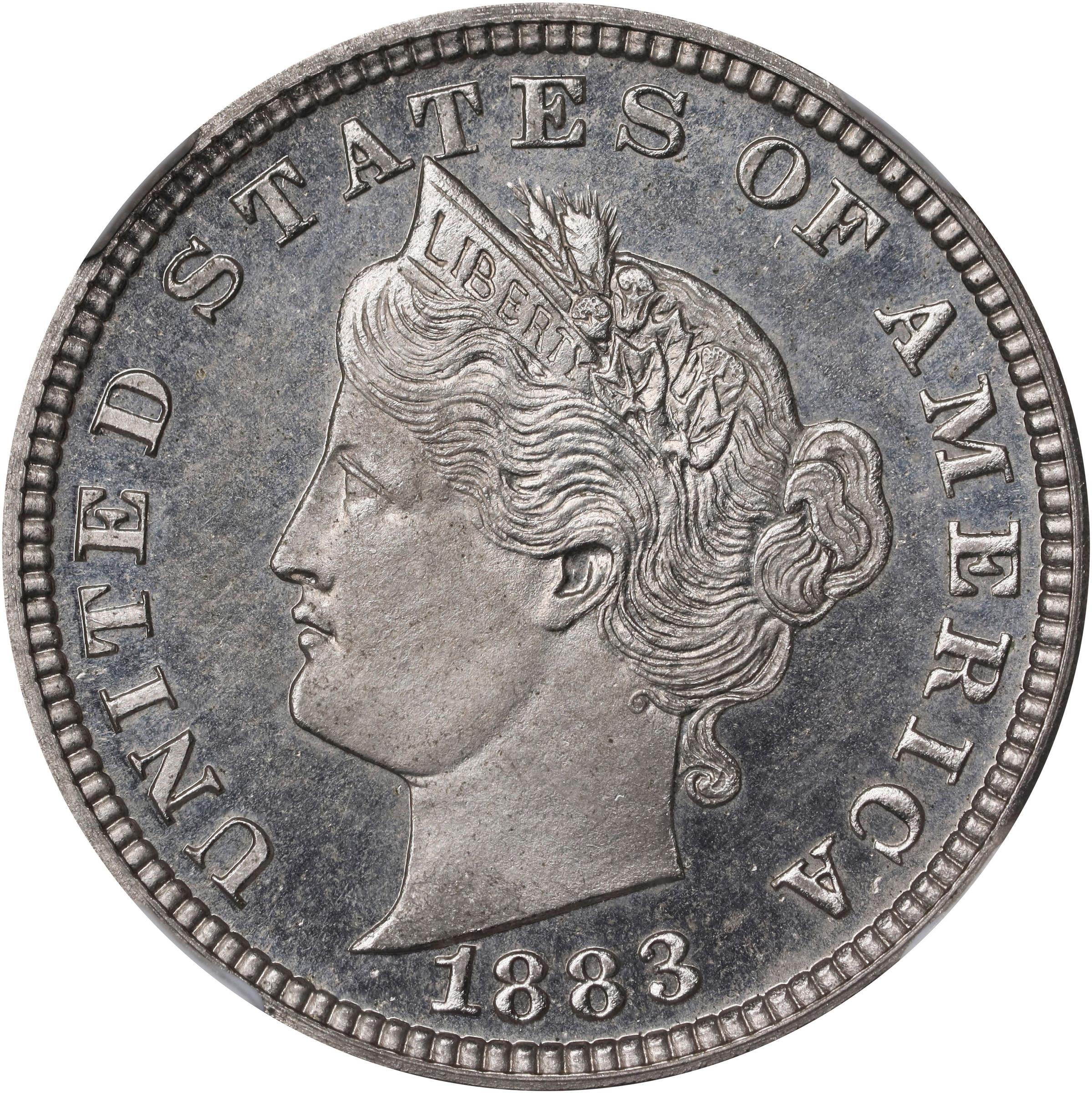 image for: 1883 Pattern Liberty Head Nickel. Judd-1707, Pollock-1911. Rarity-6-. Nickel (magnetic). Plain Edge. Proof-66 Cameo (NGC).