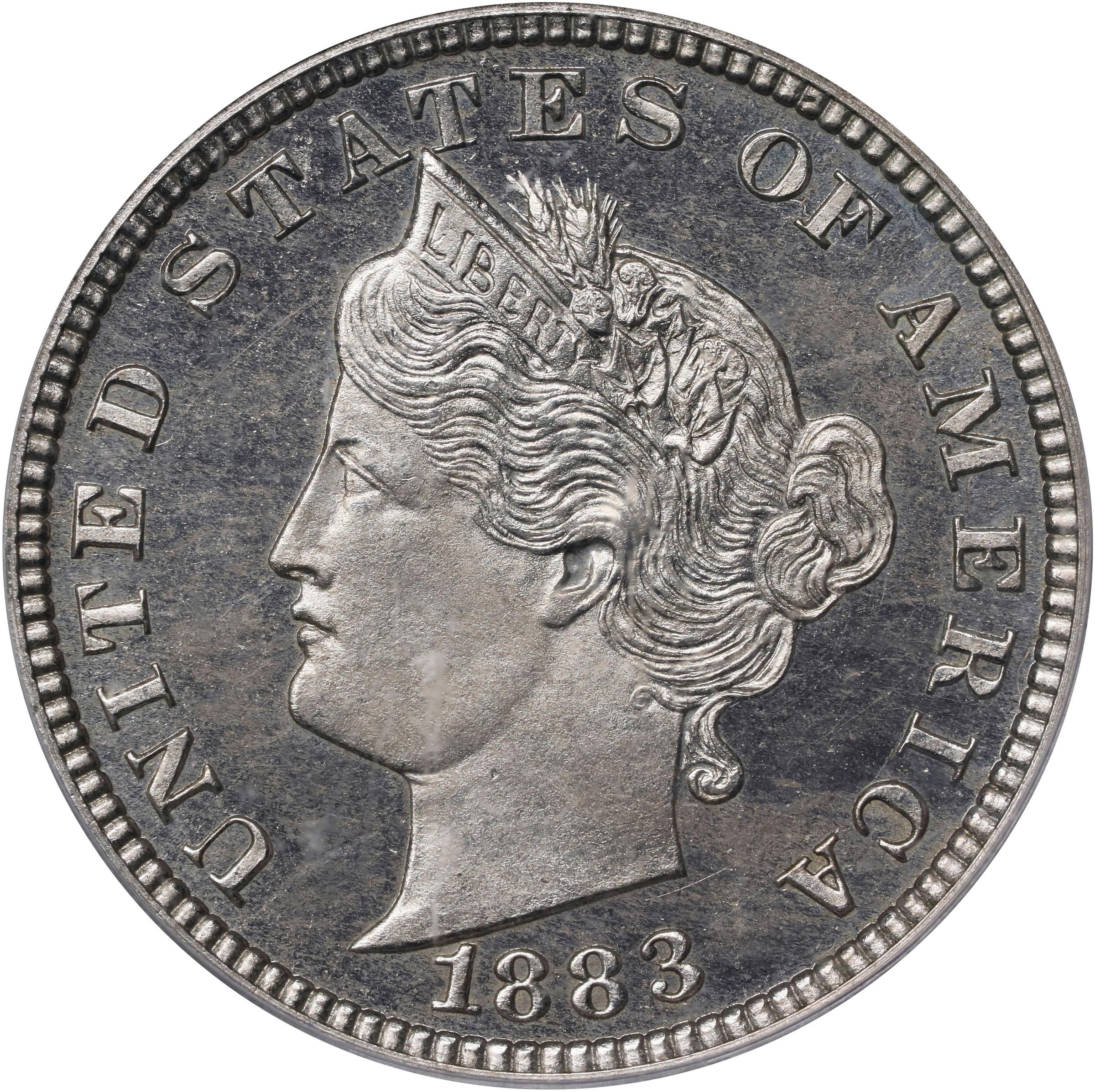 image for: 1883 Pattern Liberty Head Nickel. Judd-1712, Pollock-1916. Rarity-6-. Nickel. Plain Edge. Proof-64 (PCGS). CAC. OGH.