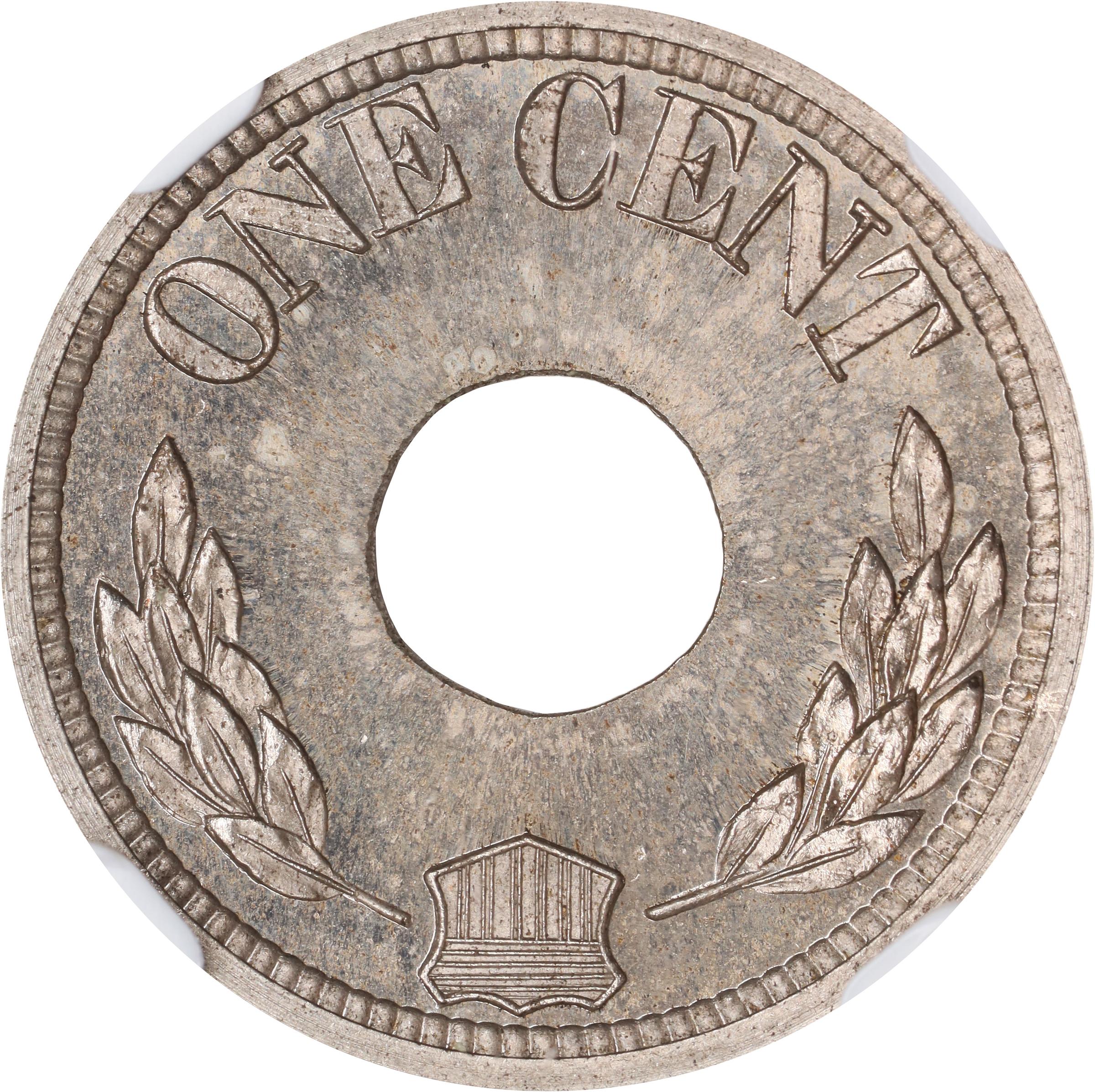 image for: 1884 Pattern Annular, or Ring-Form Cent. Judd-1721, Pollock-1929. Rarity-5. Nickel. Plain Edge. Thin Planchet. Proof-66 (NGC).