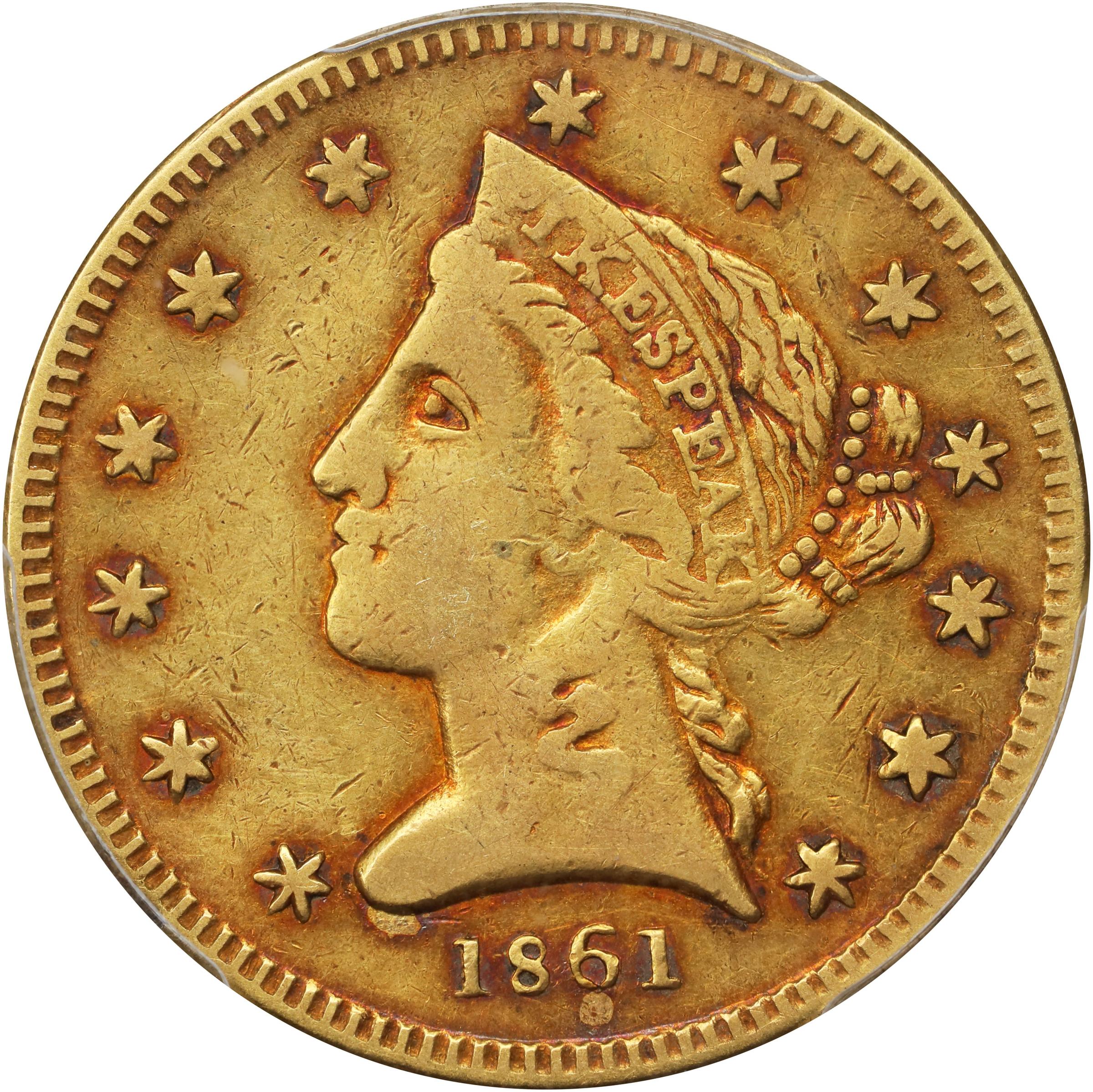 image for: 1861 Clark, Gruber & Co. $5. K-6. Rarity-5. EF-40 (PCGS).