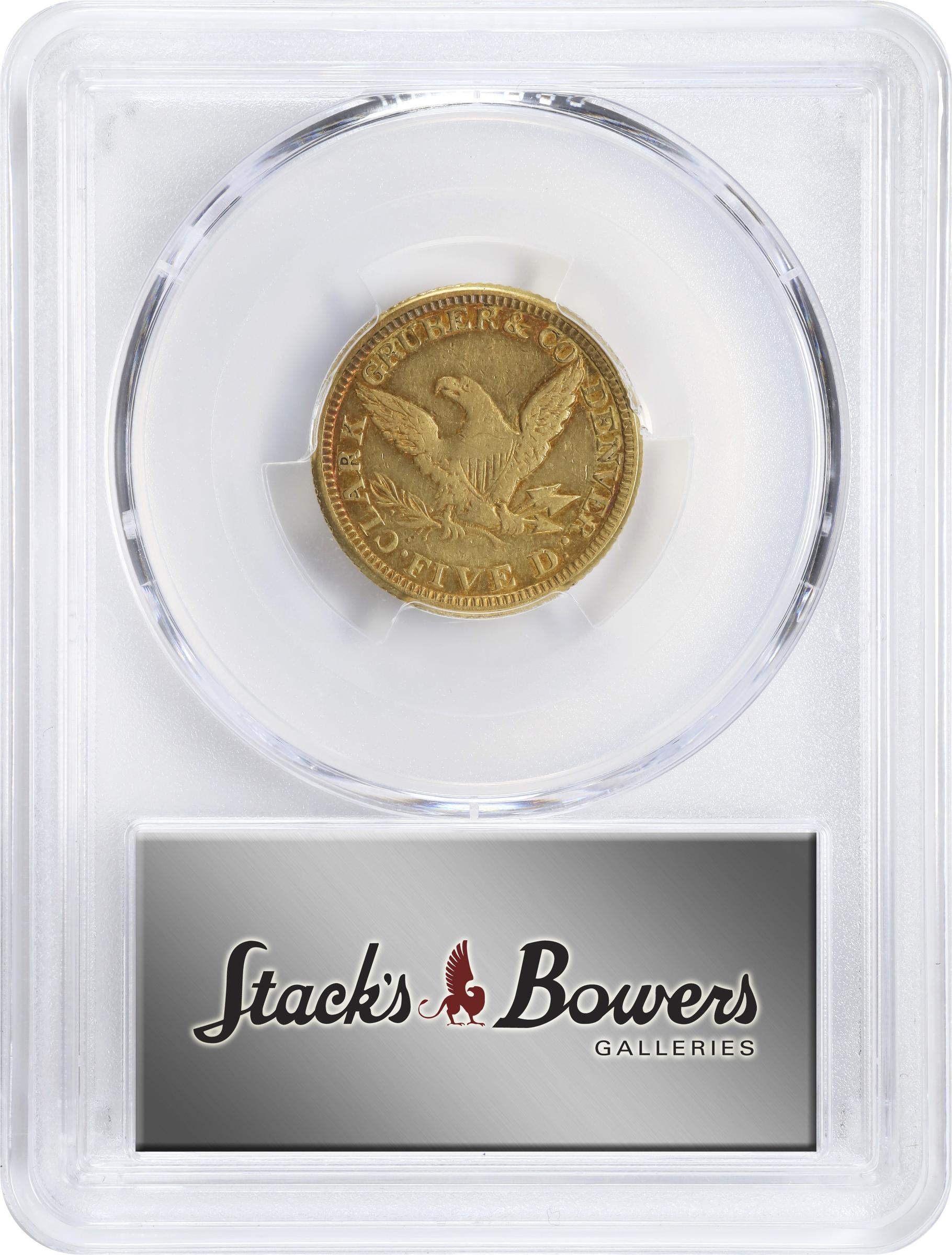 image for: 1861 Clark, Gruber & Co. $5. K-6. Rarity-5. EF-40 (PCGS).