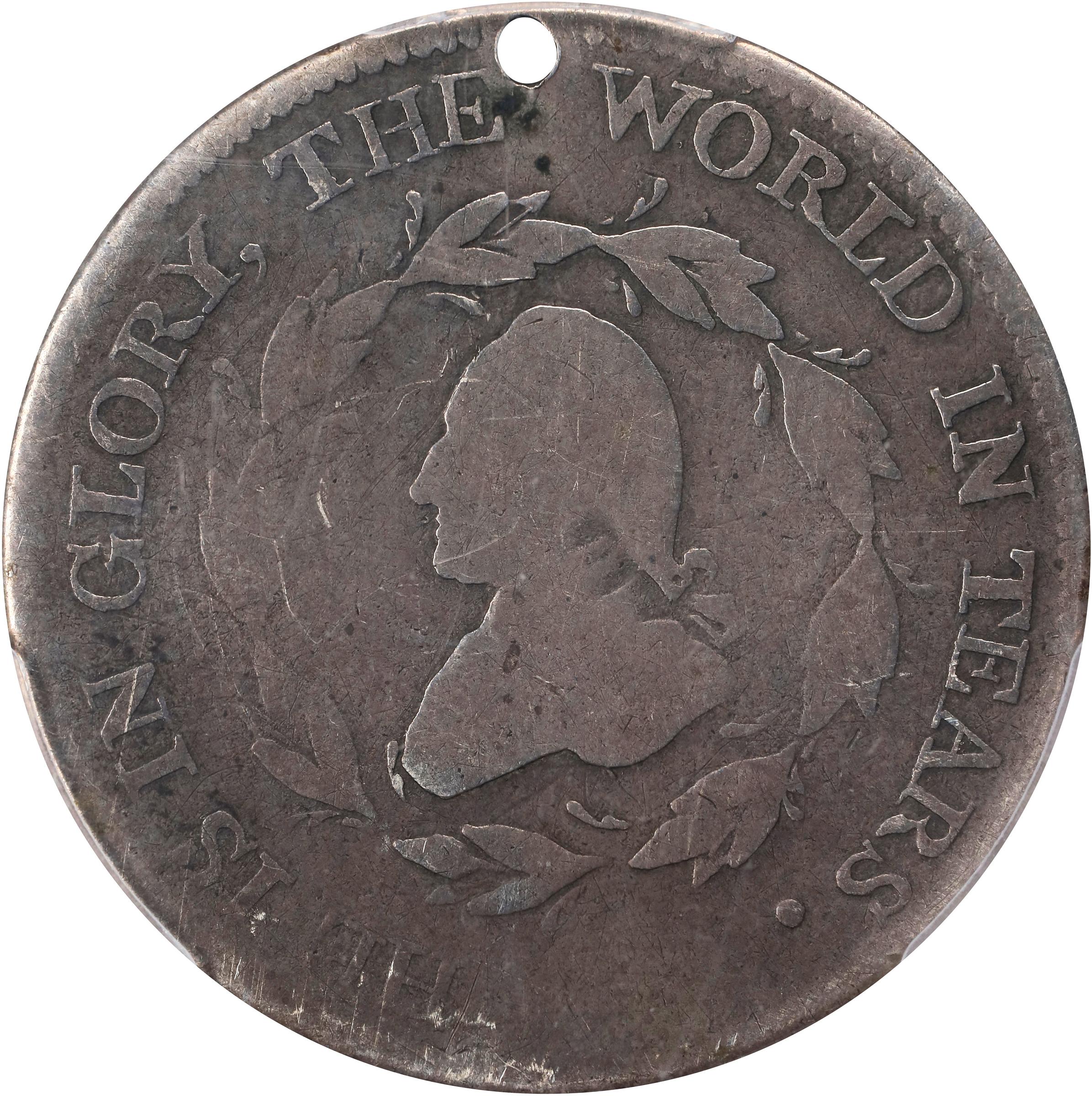 image for: "1799" (ca. 1800) Washington Funeral Urn Medal. Musante GW-70, Baker-166A, Fuld Dies 1-B. Silver. Good-4 (PCGS).