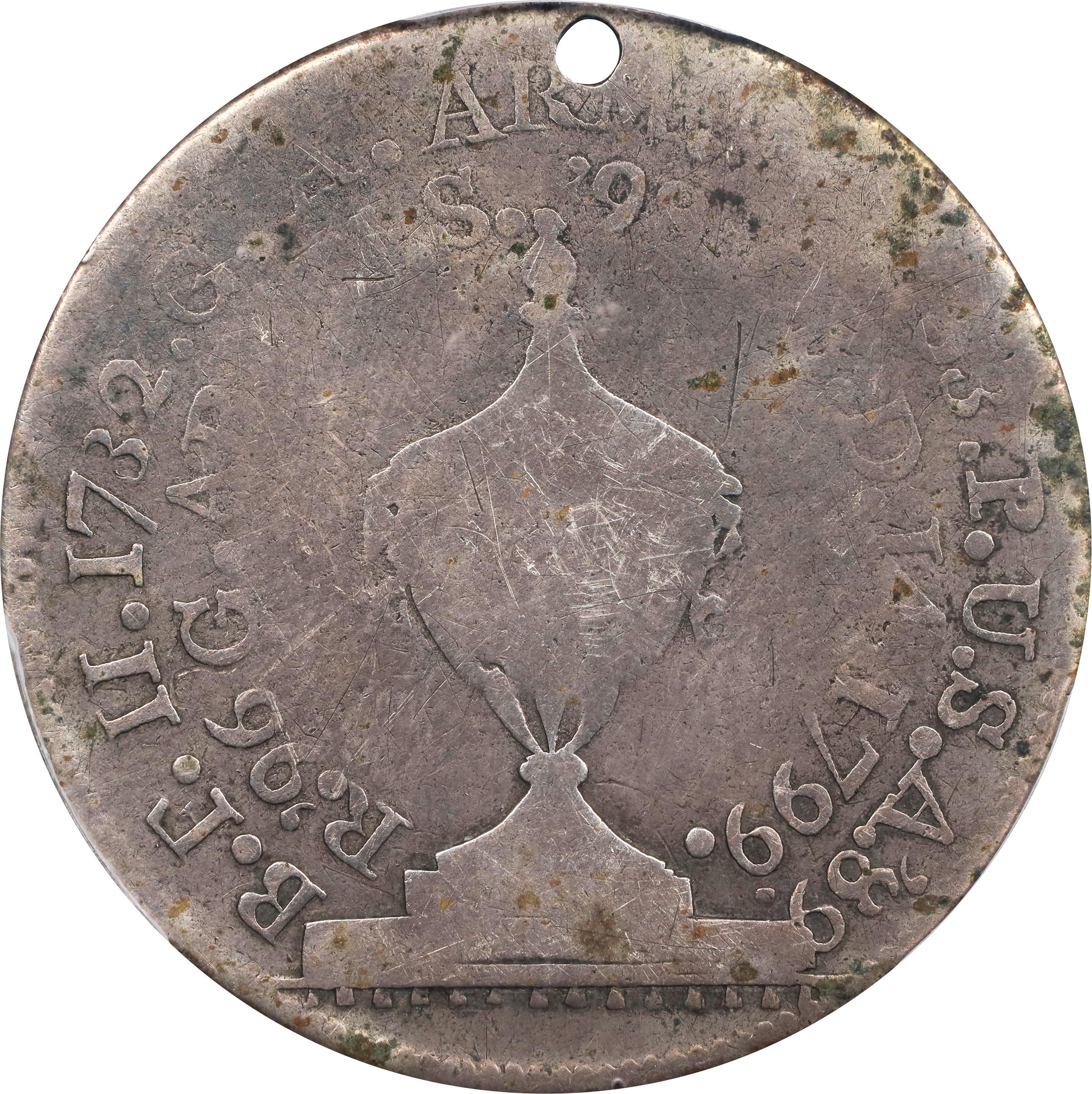 image for: "1799" (ca. 1800) Washington Funeral Urn Medal. Musante GW-70, Baker-166A, Fuld Dies 1-B. Silver. Good-4 (PCGS).