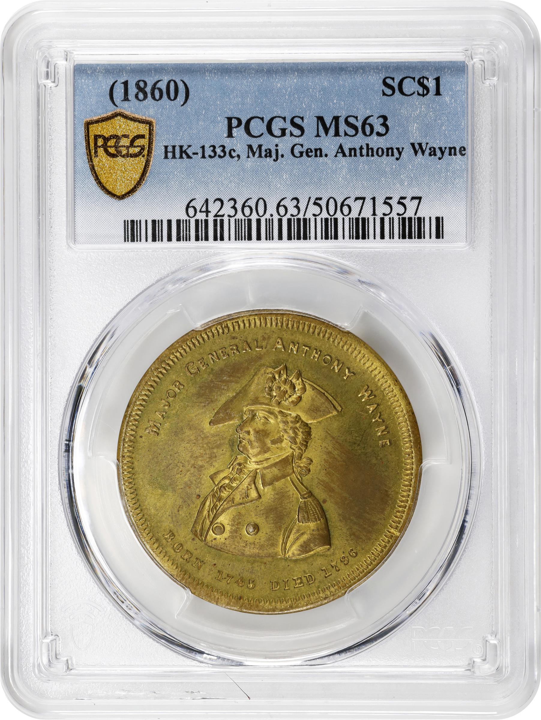 image for: Undated (ca. 1860) Battles of Brandywine, Germantown, Monmouth & Stony Point Medal. HK-133c. Rarity-6. Brass. MS-63 (PCGS).