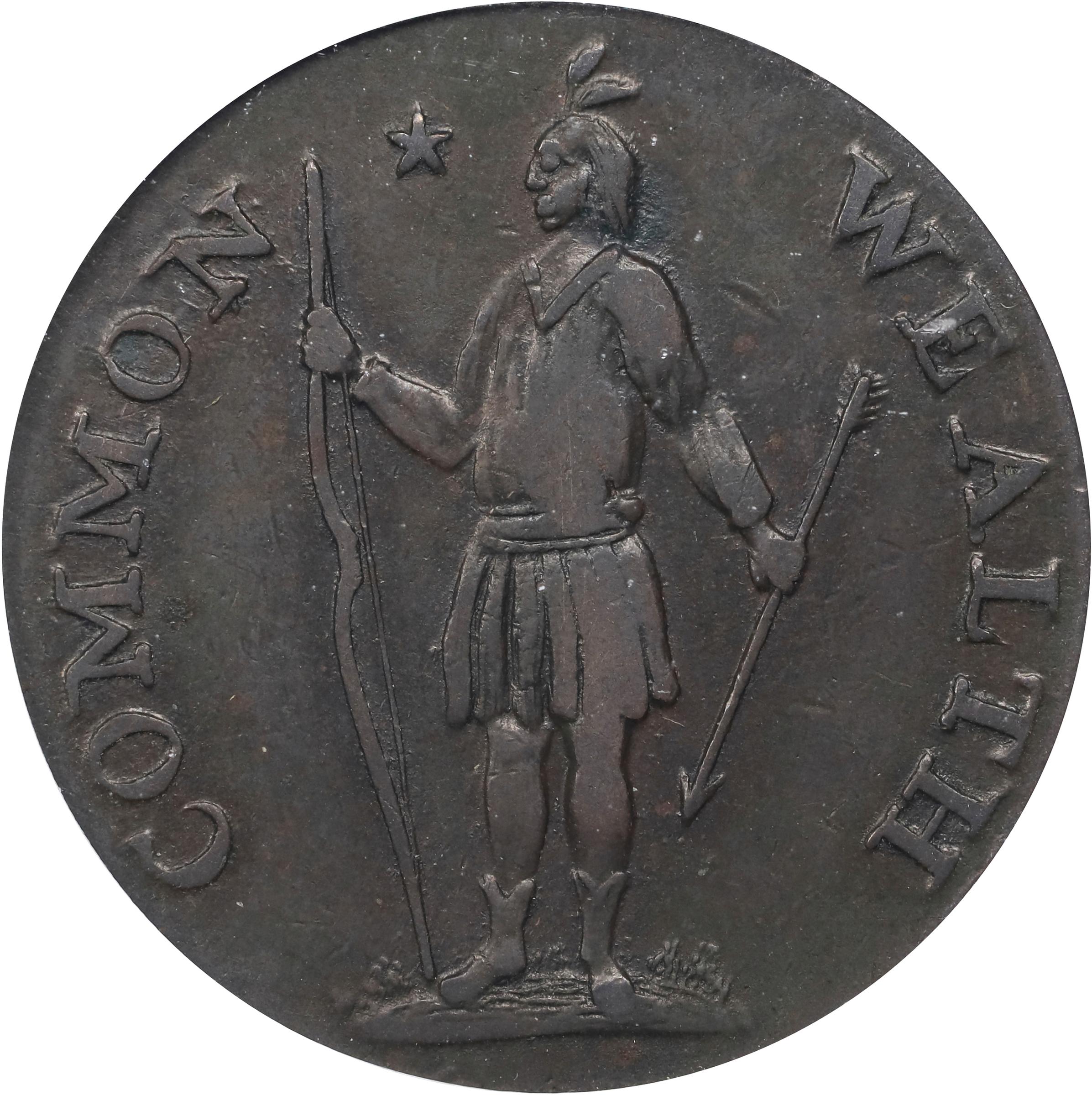 image for: 1787 Massachusetts Cent. Ryder 2b-A, W-6040. Rarity-2. Arrows in Left Talon, Horned Eagle. EF-40 (PCGS).