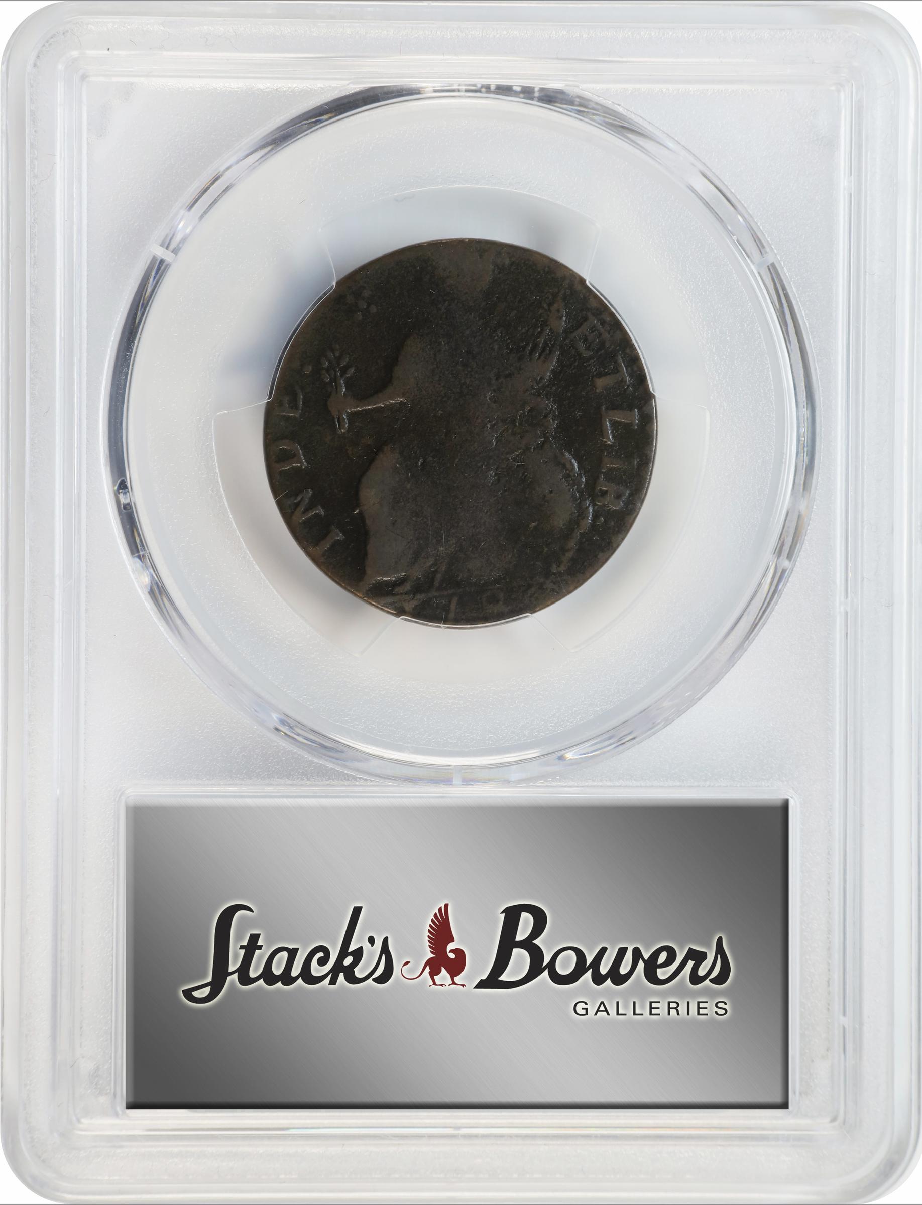 image for: 1786 Vermont Copper. RR-11, Bressett 9-H, W-2050. Rarity-4. Bust Left. VG-8 (PCGS).
