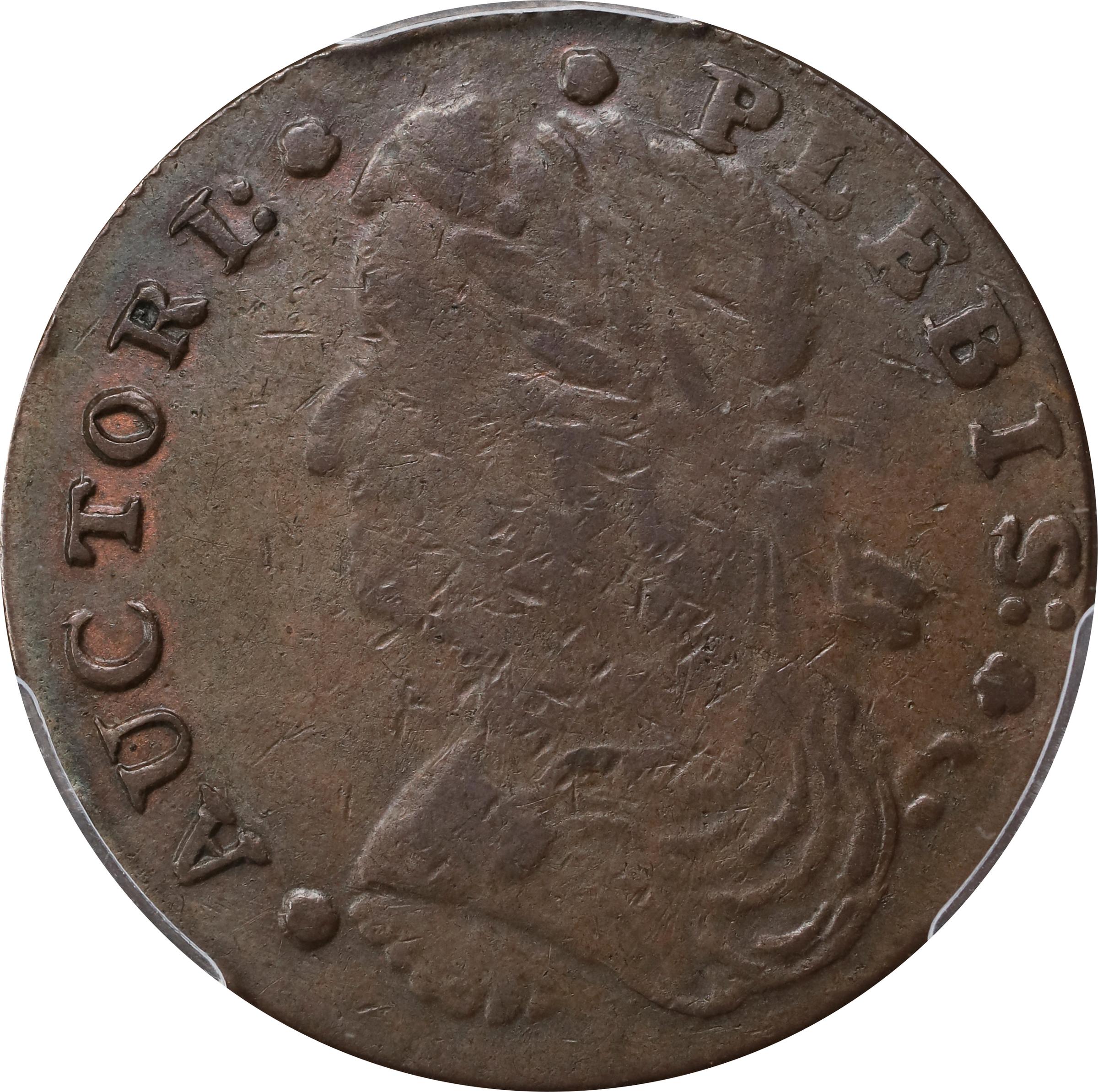 image for: 1787 Auctori Plebis Token. W-8770. Rarity-3. EF-40 (PCGS).
