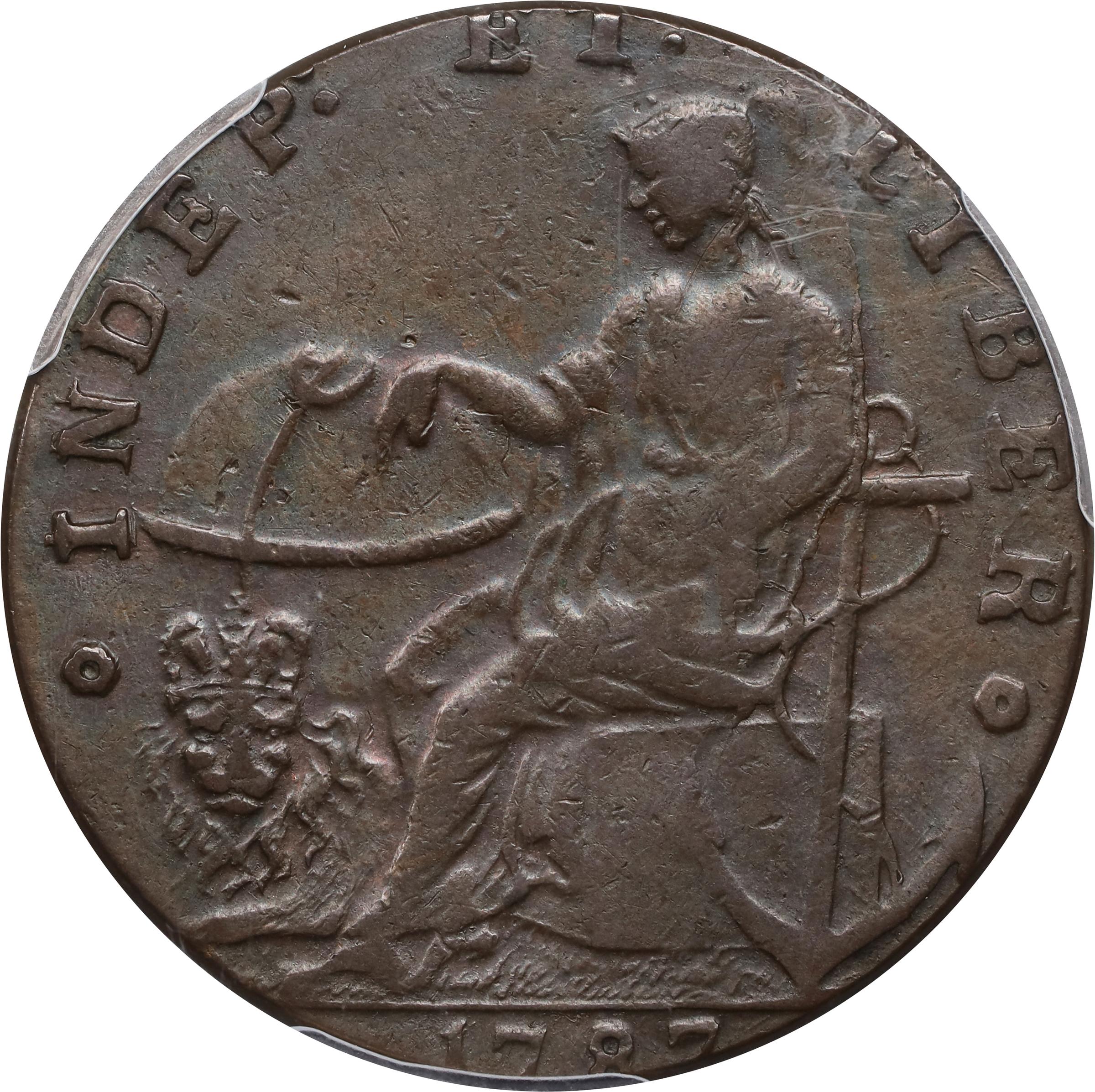 image for: 1787 Auctori Plebis Token. W-8770. Rarity-3. EF-40 (PCGS).