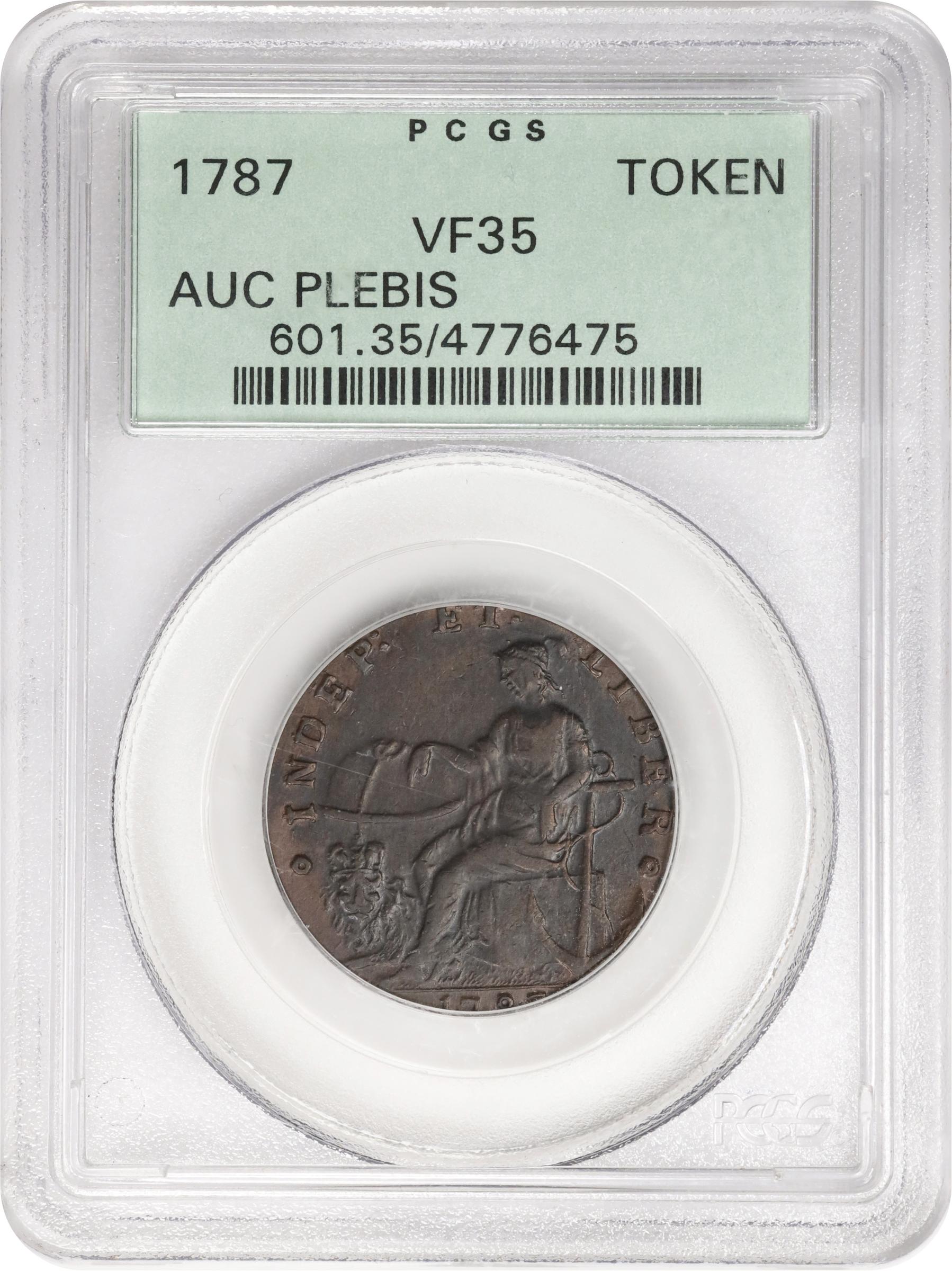 image for: 1787 Auctori Plebis Token. W-8770. Rarity-3. VF-35 (PCGS). OGH.