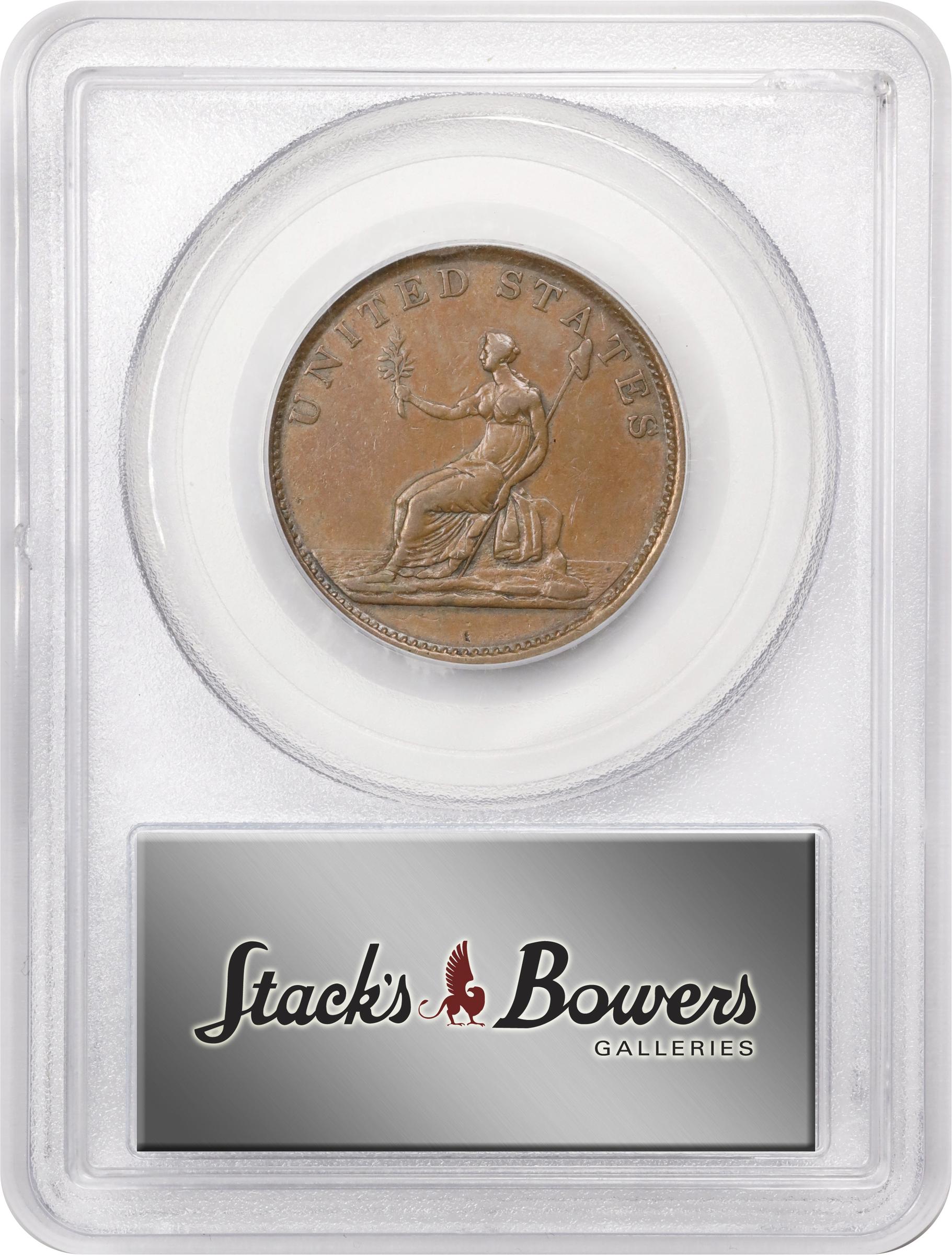 image for: "1783" (ca. 1820) Washington Draped Bust Copper. Musante GW-106, Vlack 13-J, Baker-2, W-10300. No Button. Copper. Plain Edge. AU-50 (PCGS).