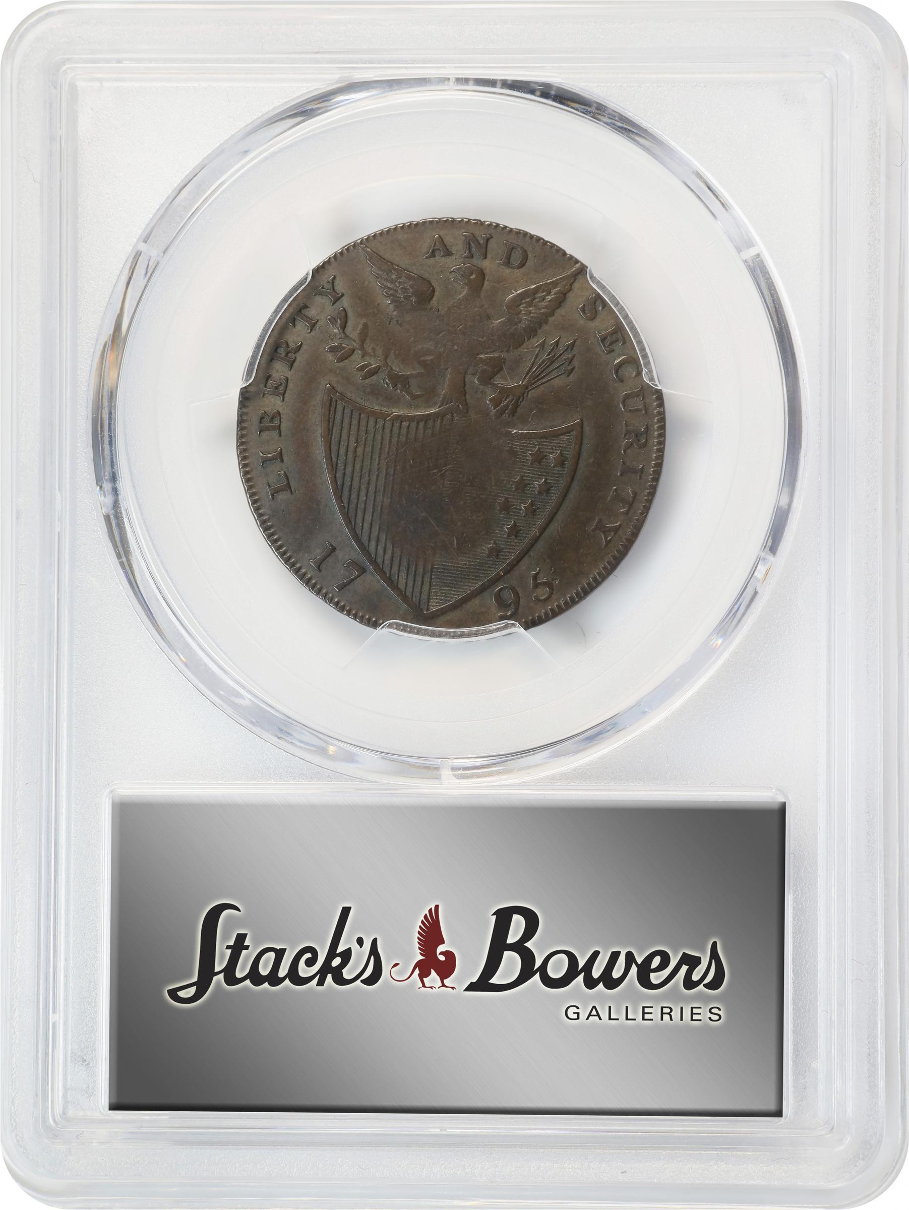image for: 1795 Washington Liberty and Security Halfpenny. Musante GW-48, Baker-31, W-11015. Copper. LONDON Edge. EF-40 (PCGS).