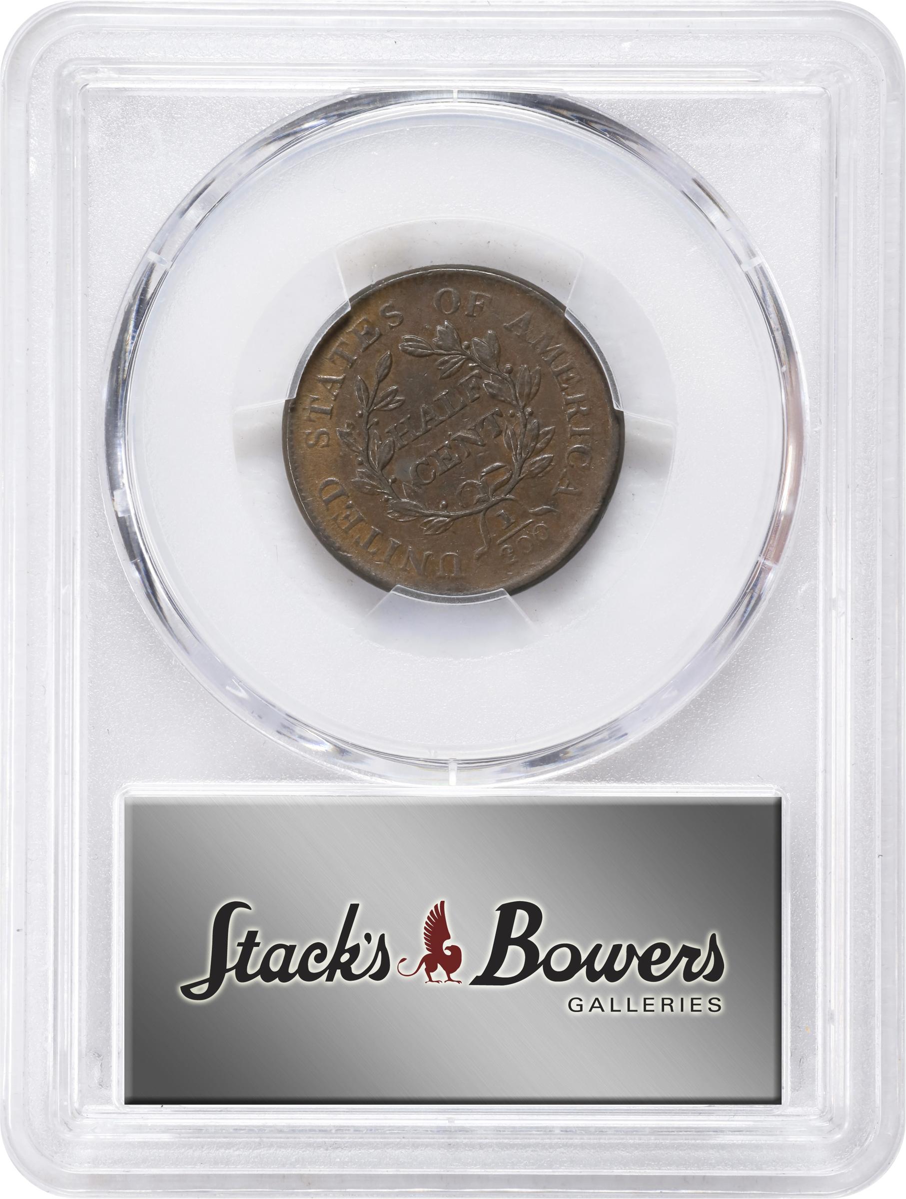 1806 1/2c Small 6, No Stems MS BN AU53 BN thumbnail 4