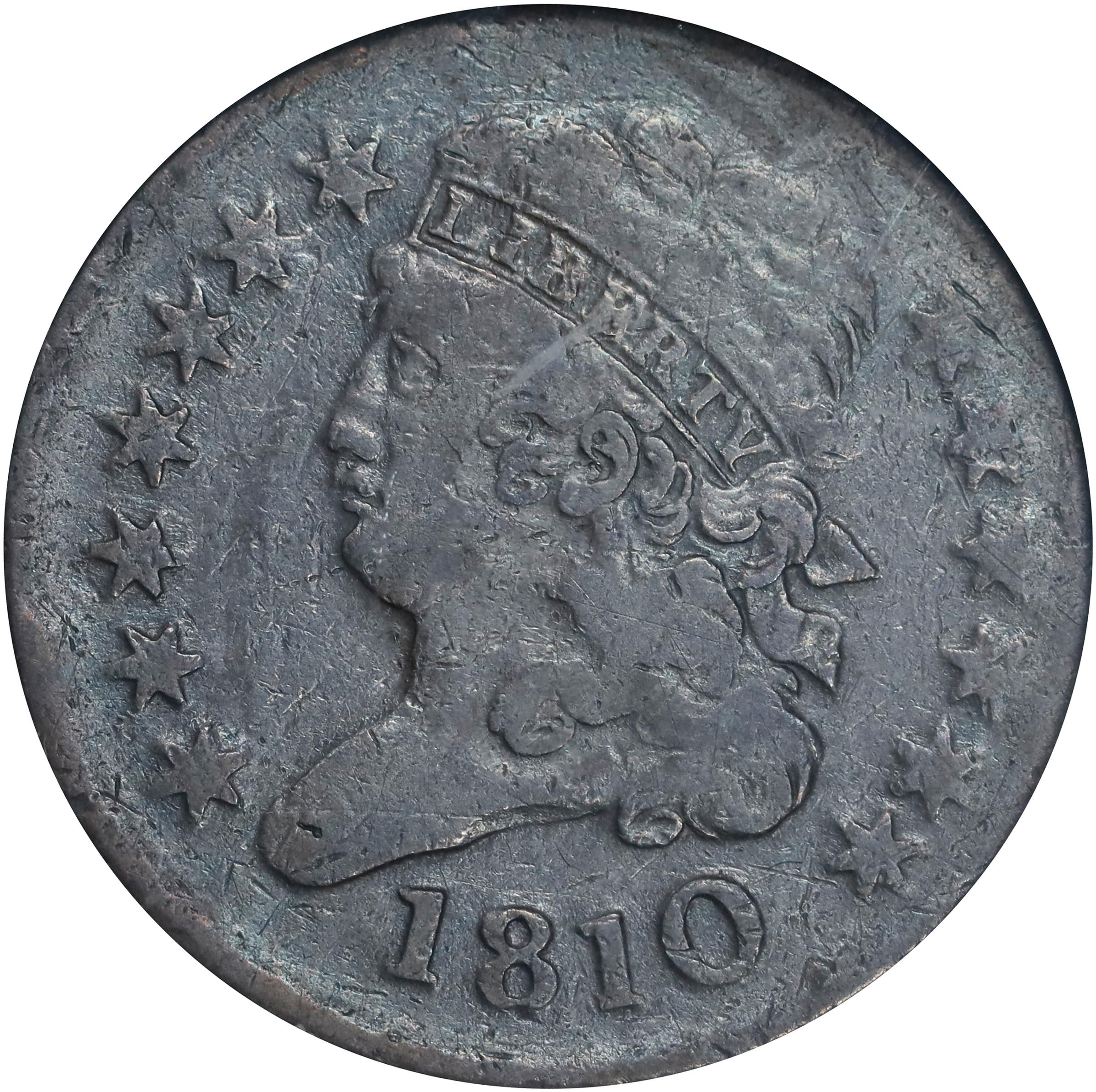 image for: 1810 Classic Head Half Cent. C-1. Rarity-1. Fine-15 (ANACS). OH.