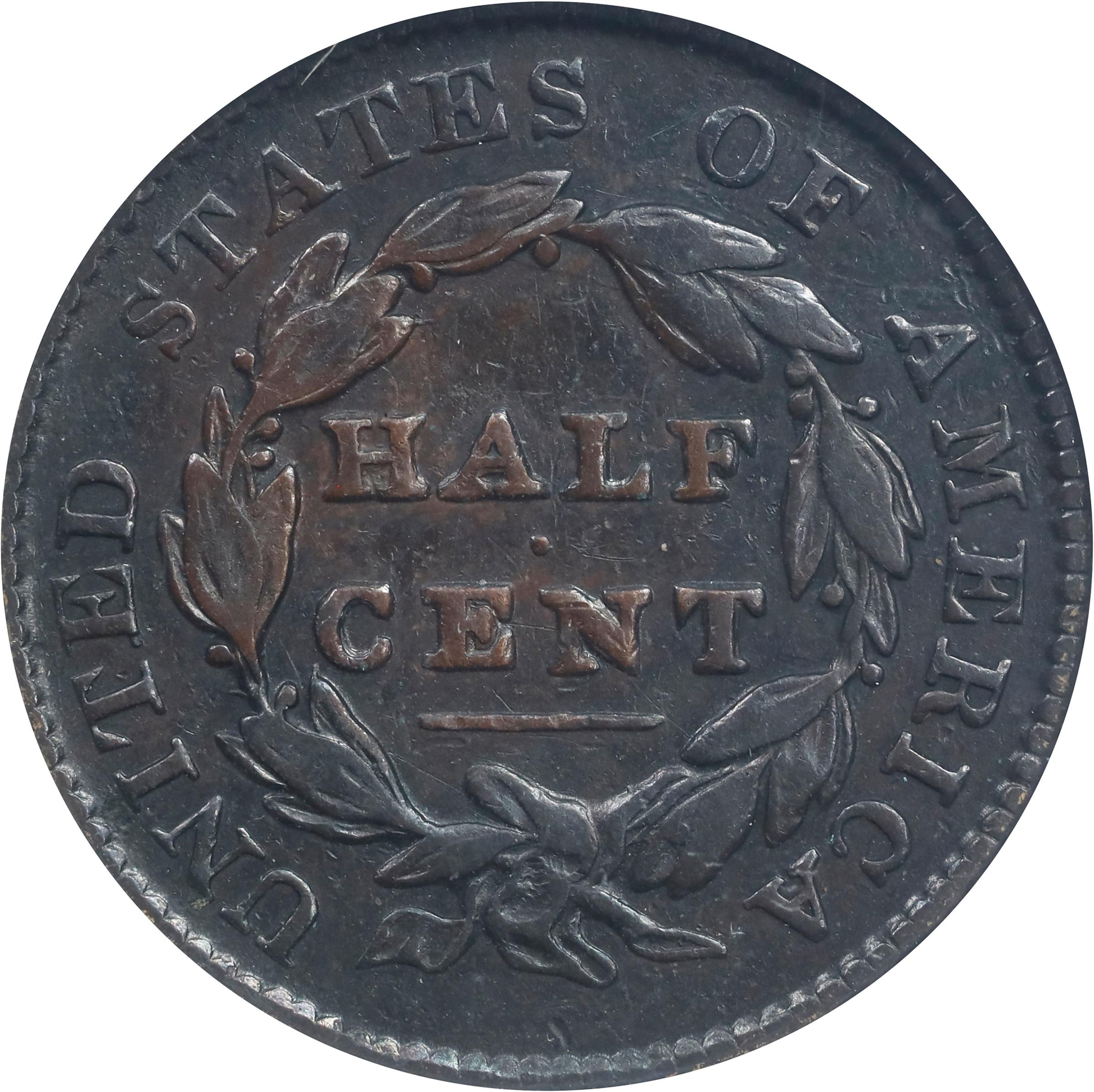 image for: 1828 Classic Head Half Cent. C-1. Rarity-1. 13 Stars. VF-20 (ANACS). OH.