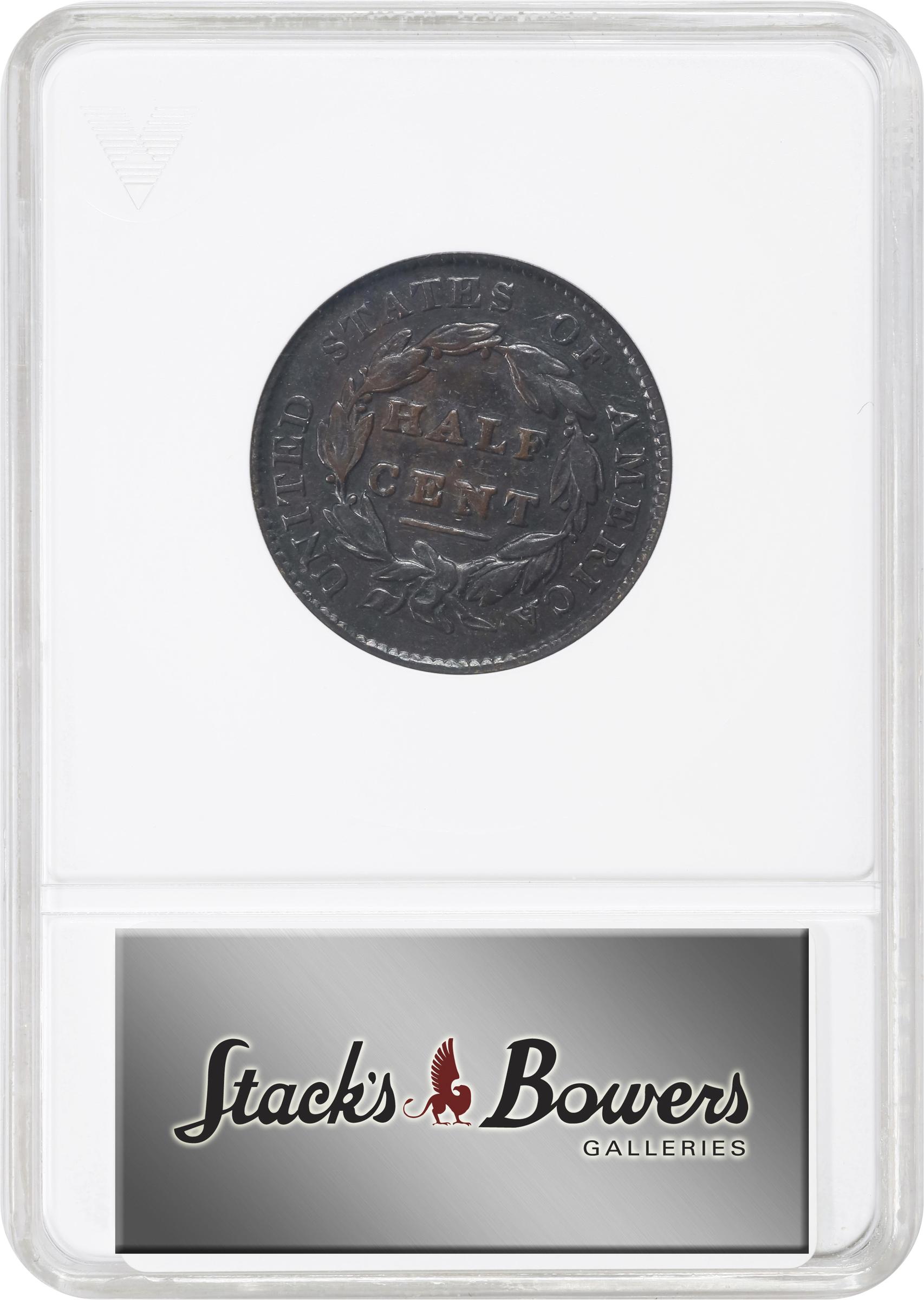 image for: 1828 Classic Head Half Cent. C-1. Rarity-1. 13 Stars. VF-20 (ANACS). OH.