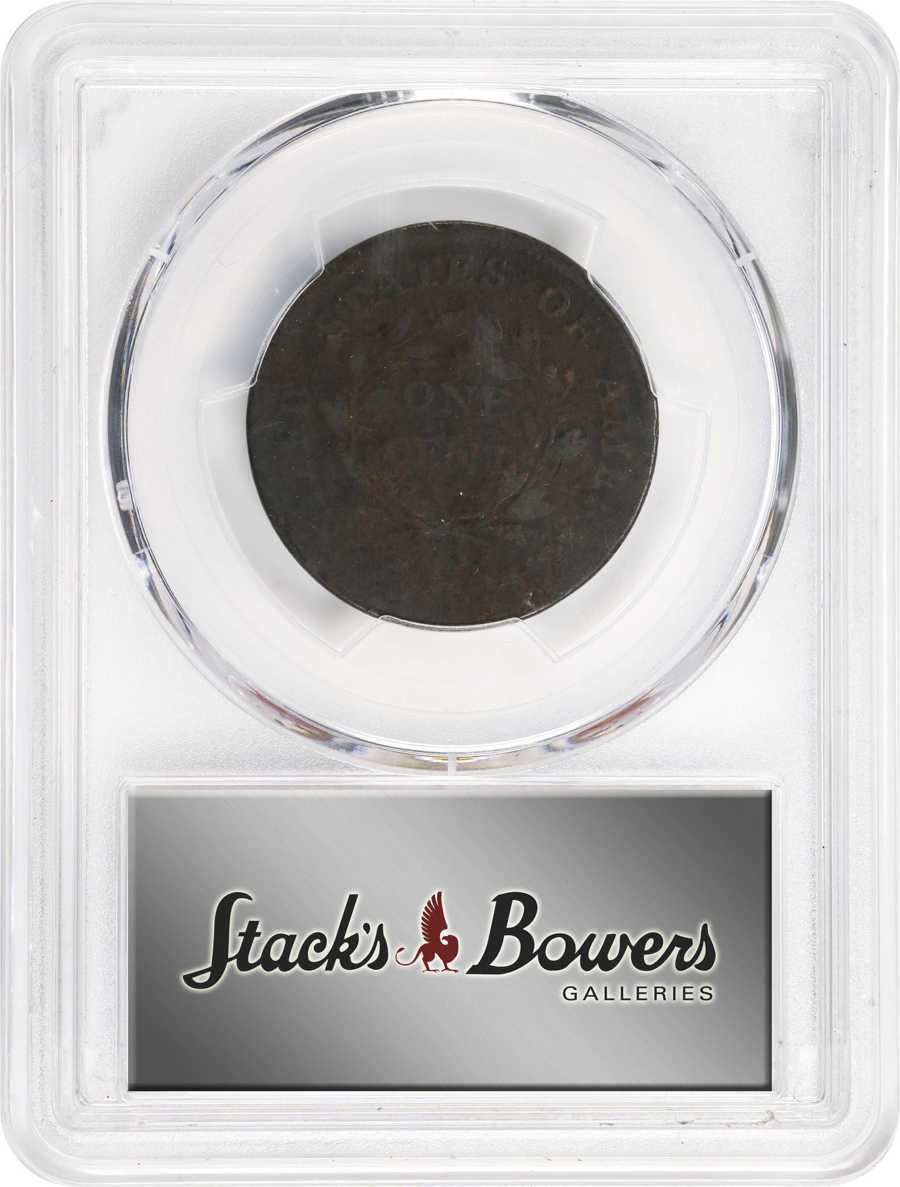 image for: 1797 Draped Bust Cent. S-130, B-25. Rarity-2. Reverse of 1797, Stems to Wreath. Good-4 (PCGS).